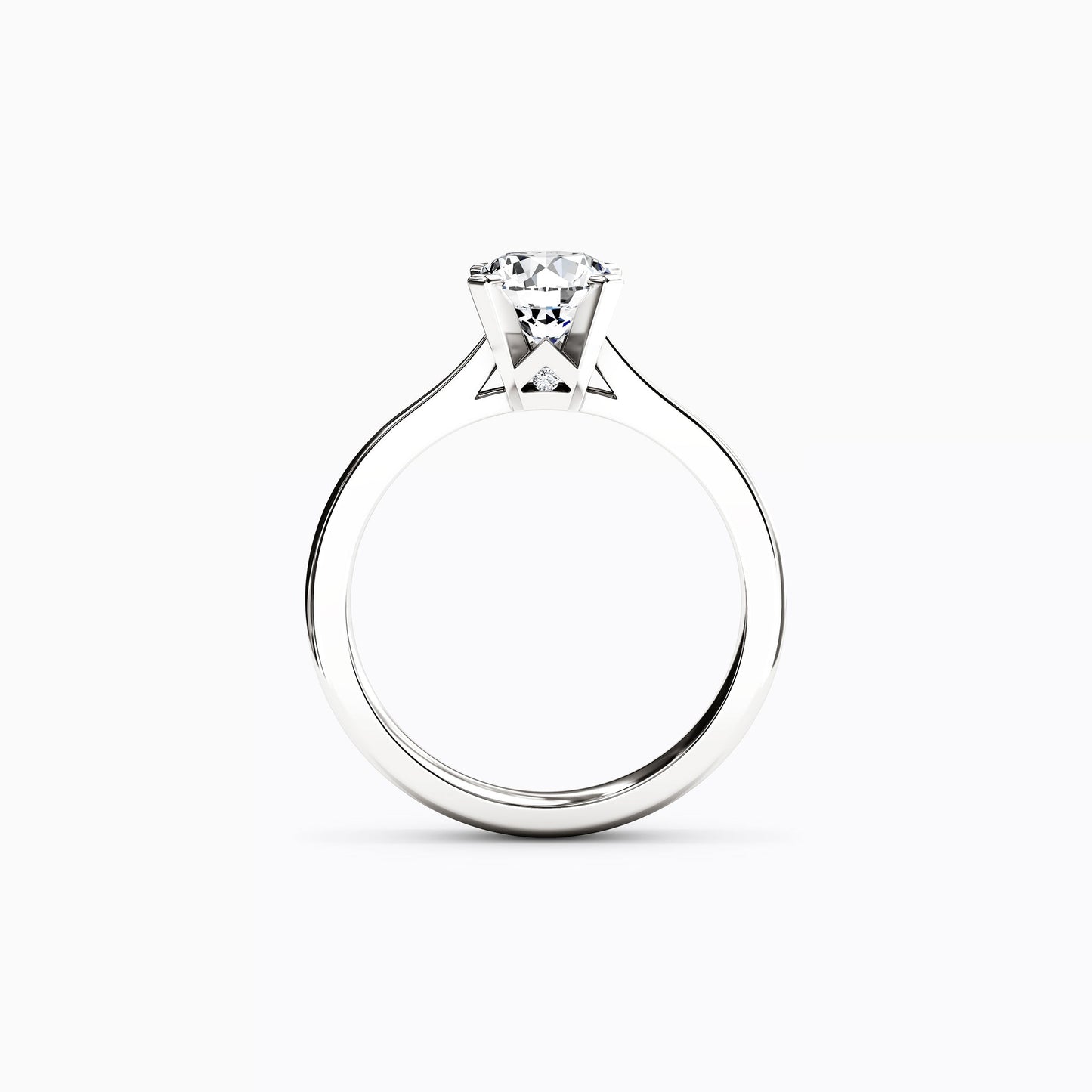 Solitaire Round Diamond Engagement Ring in 18K Gold