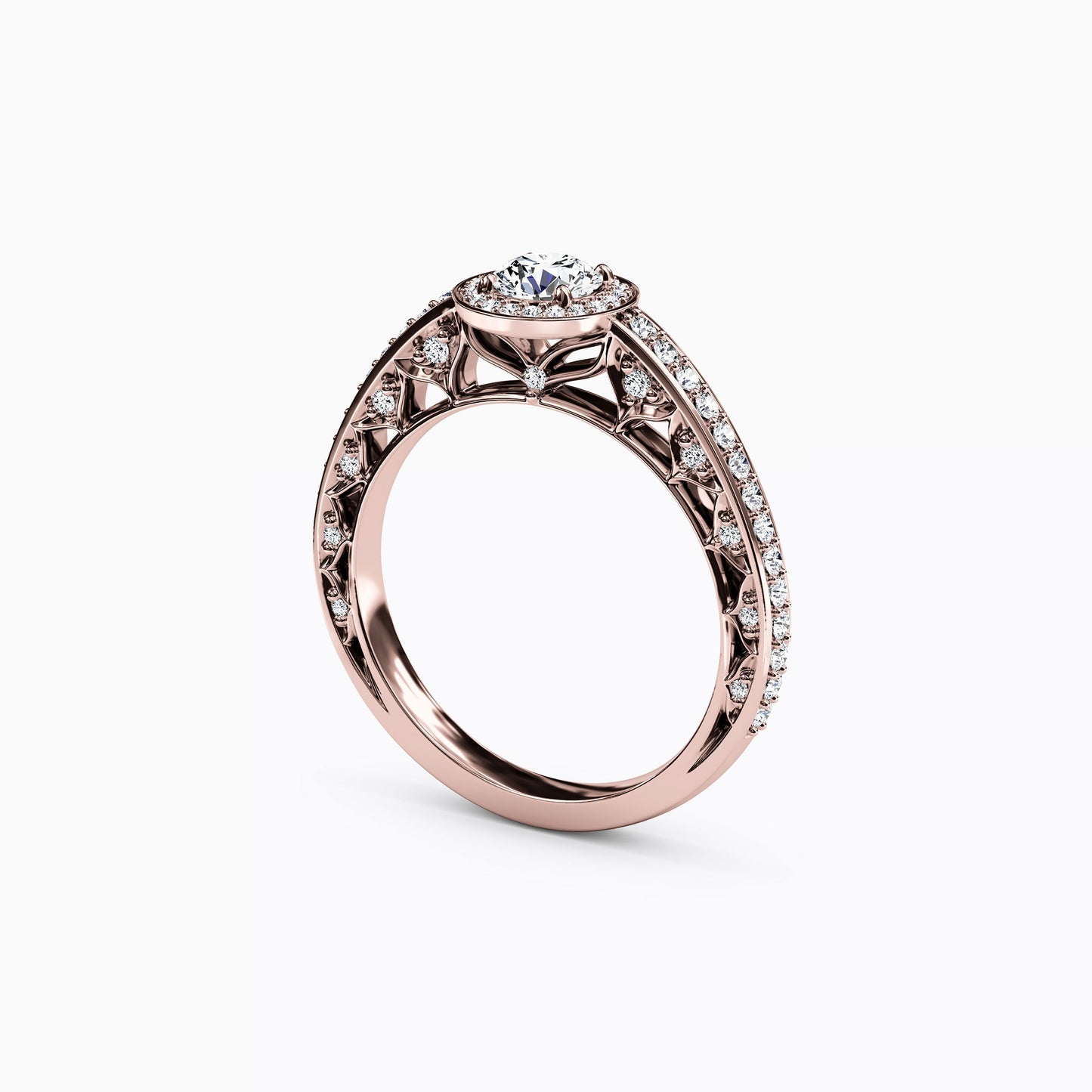Halo Vivian Engagement Ring in 18K Gold