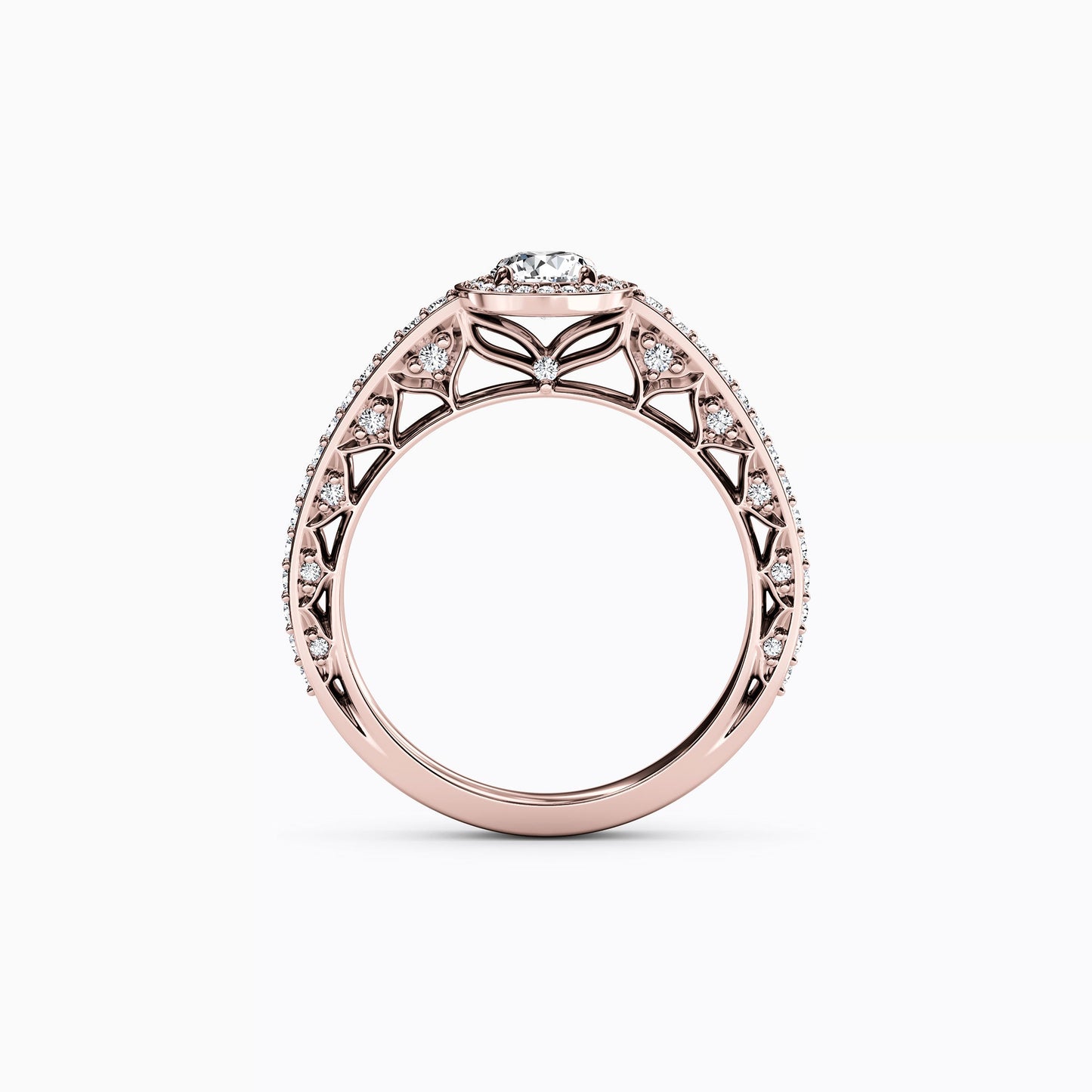 Halo Vivian Engagement Ring in 18K Gold