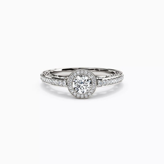 Halo Vivian Engagement Ring in 14K Gold