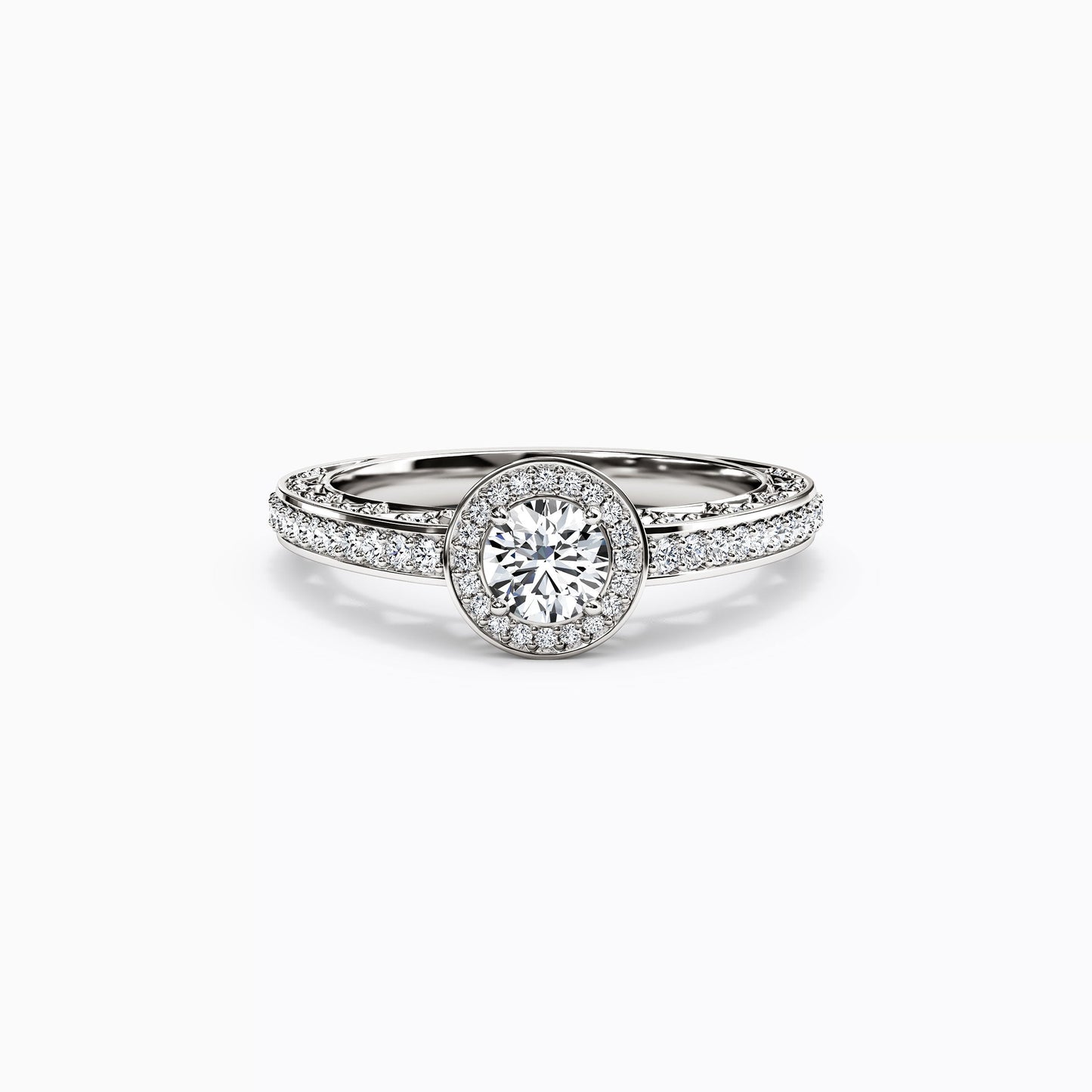 Halo Vivian Engagement Ring in 18K Gold