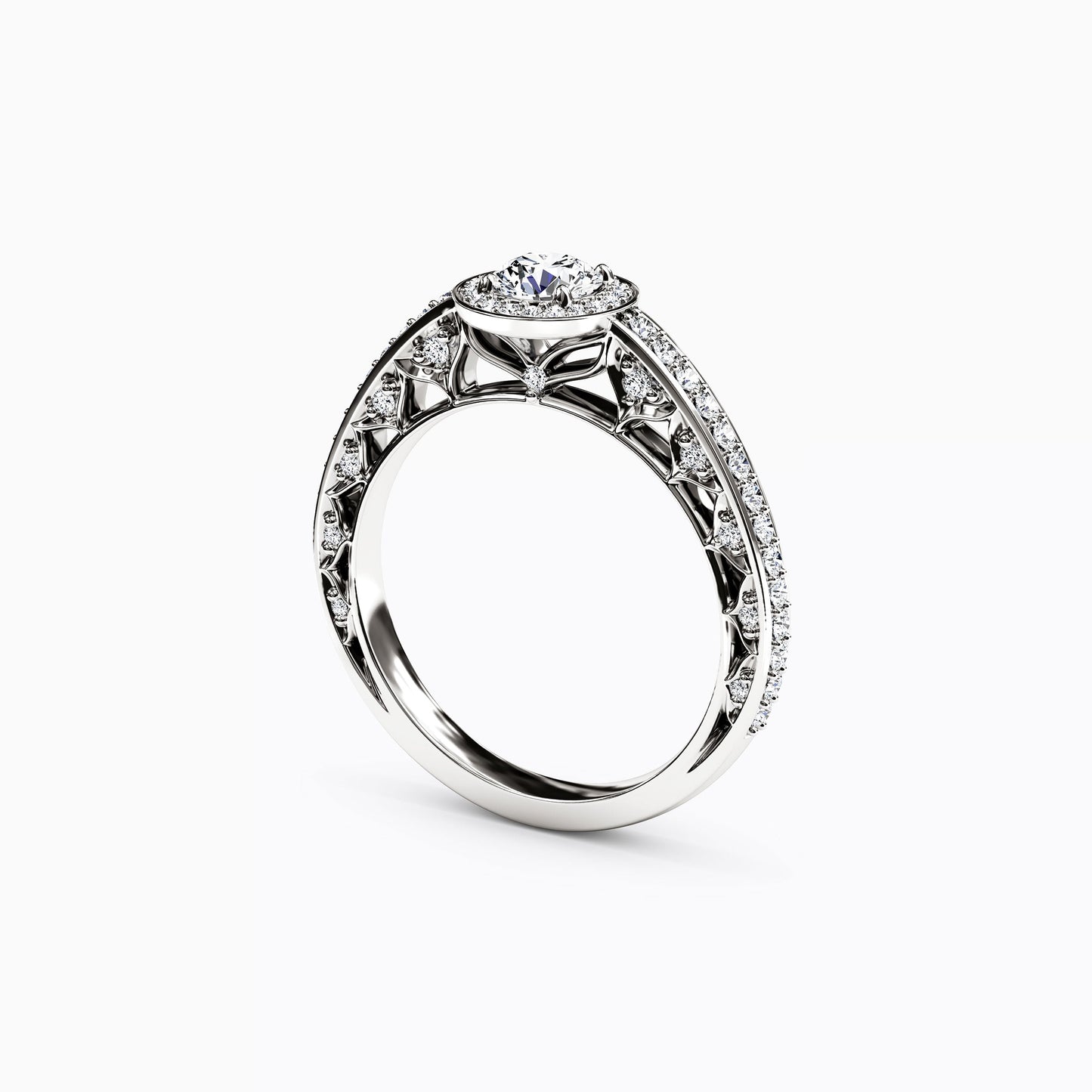 Halo Vivian Engagement Ring in 18K Gold