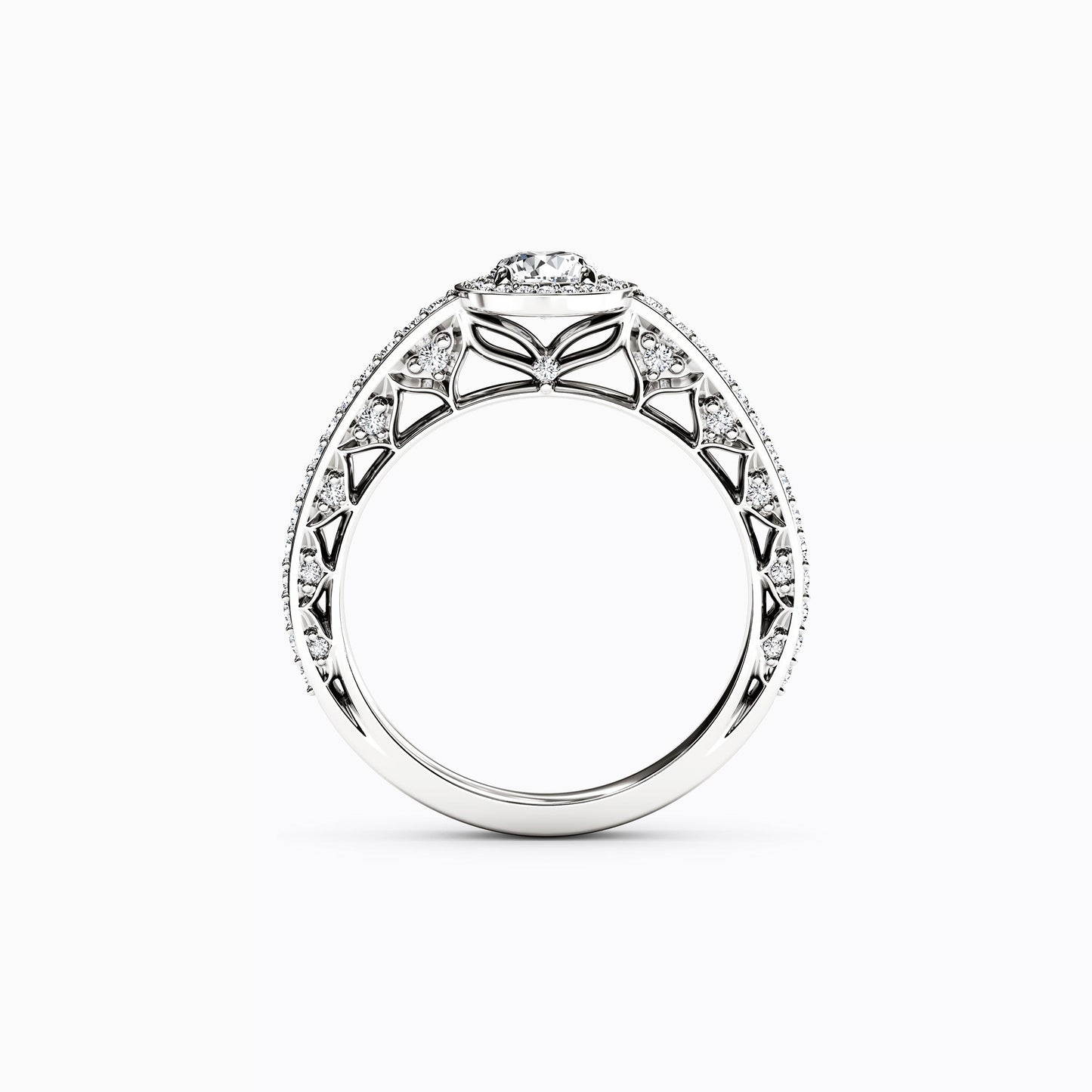 Halo Vivian Engagement Ring in 18K Gold