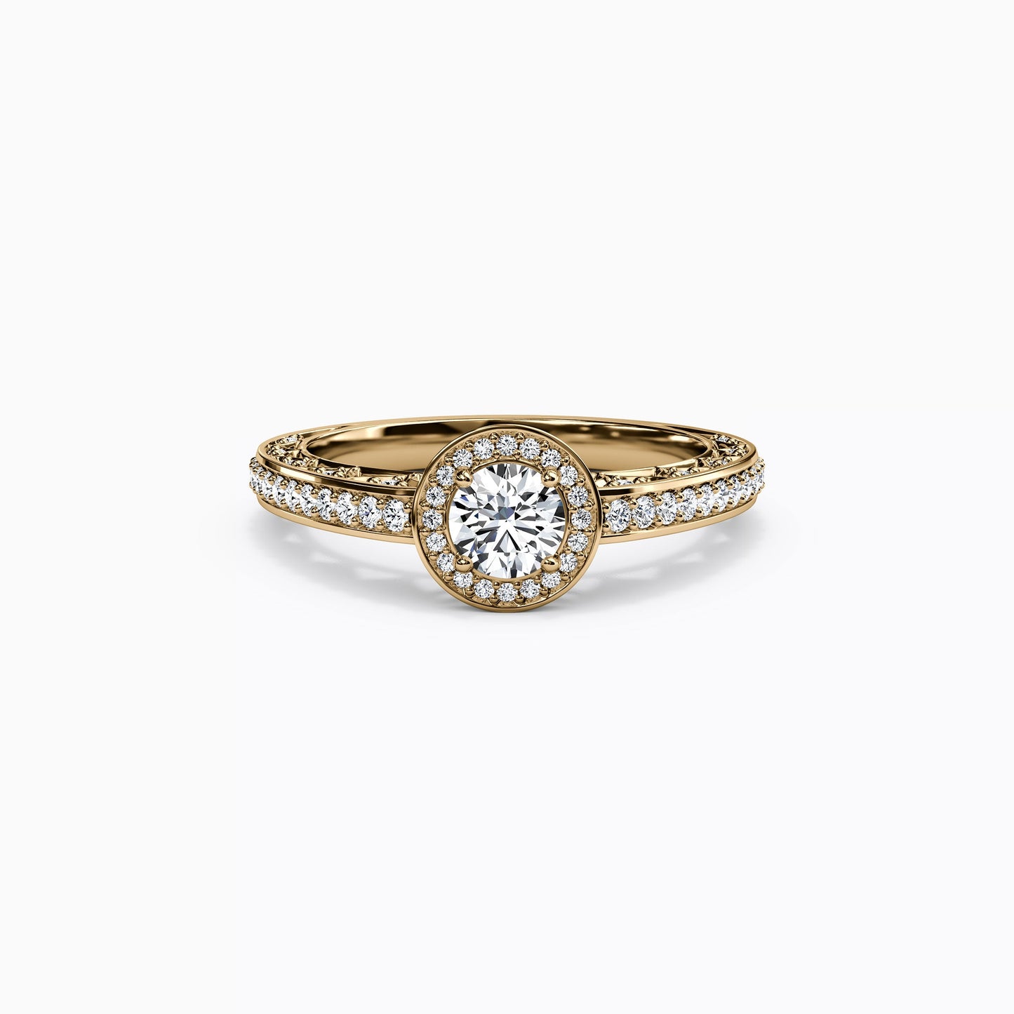 Halo Vivian Engagement Ring in 14K Gold