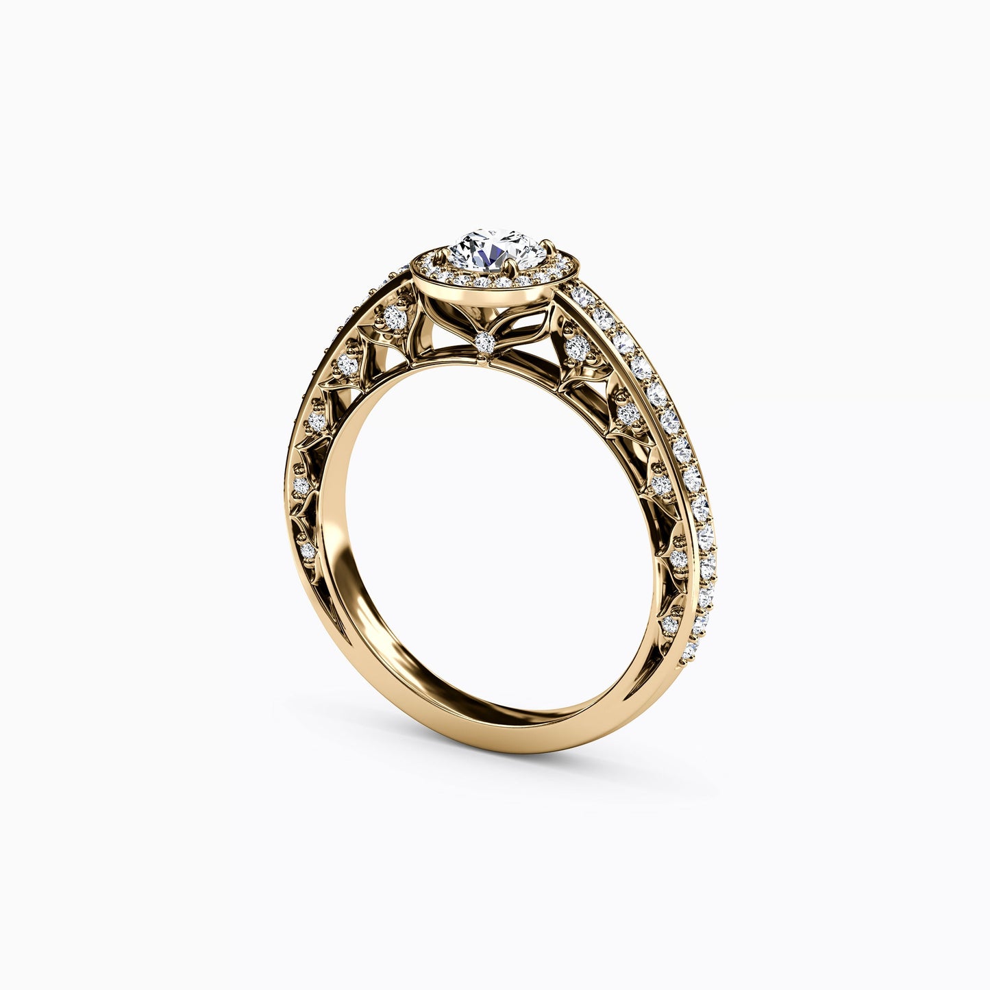 Halo Vivian Engagement Ring in 18K Gold