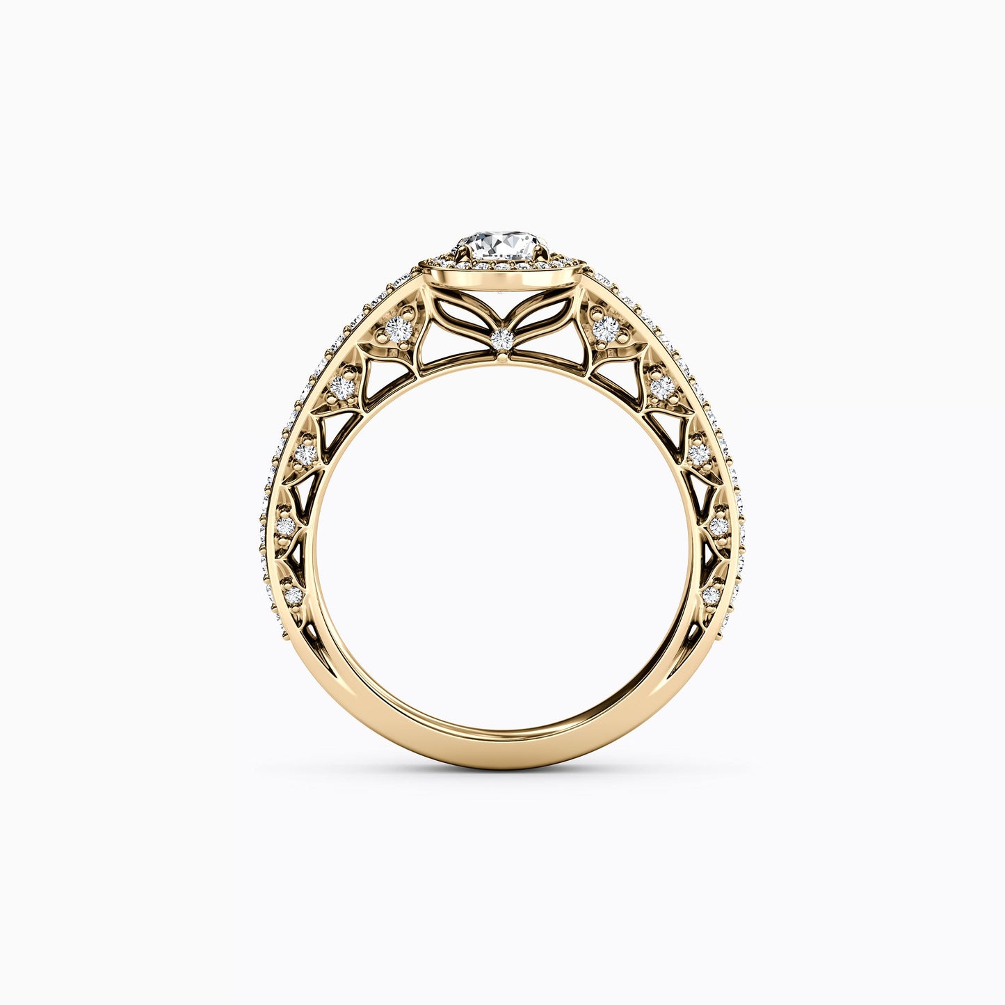 Halo Vivian Engagement Ring in 14K Gold