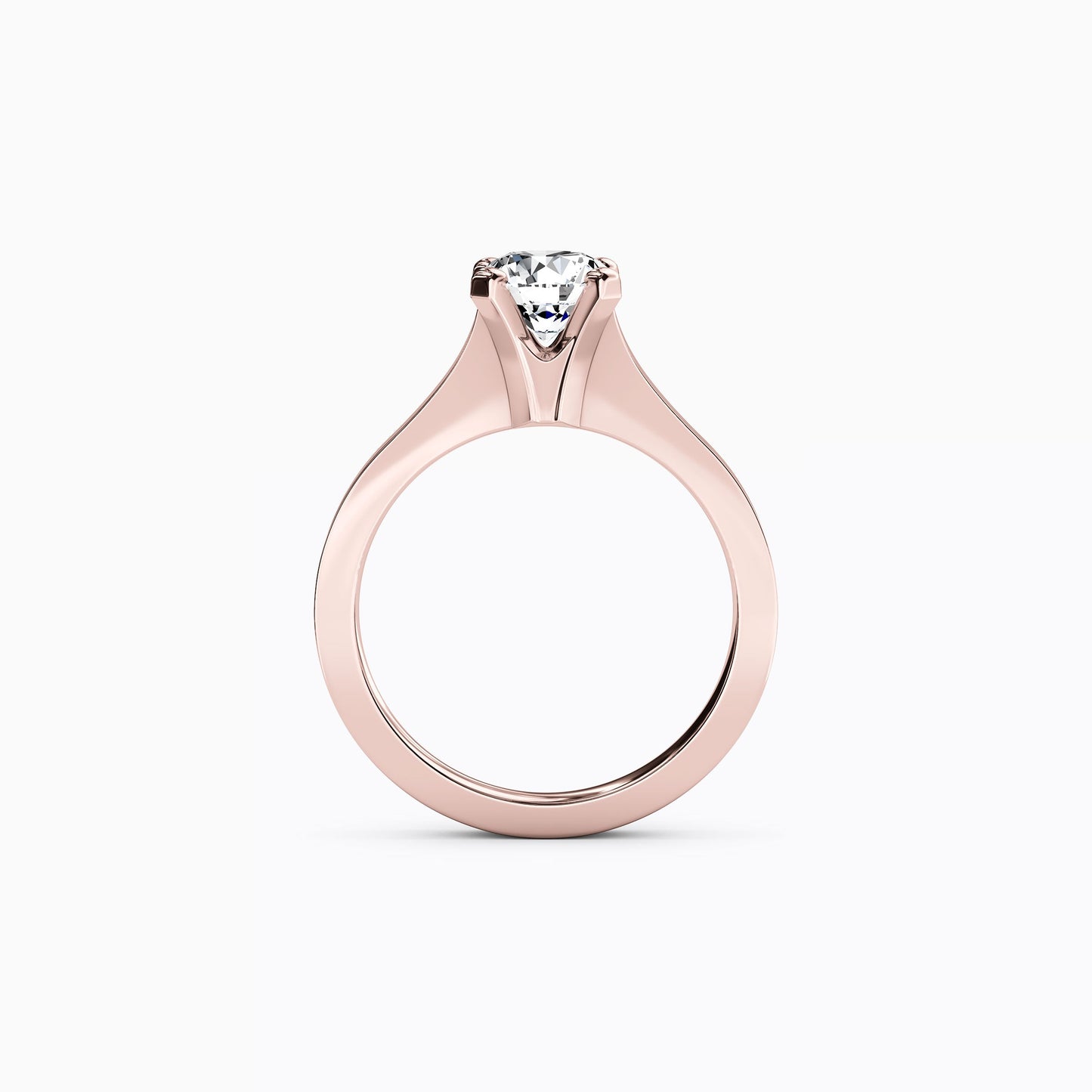 Solitaire Diamond Tapered Engagement ring in 18K Gold