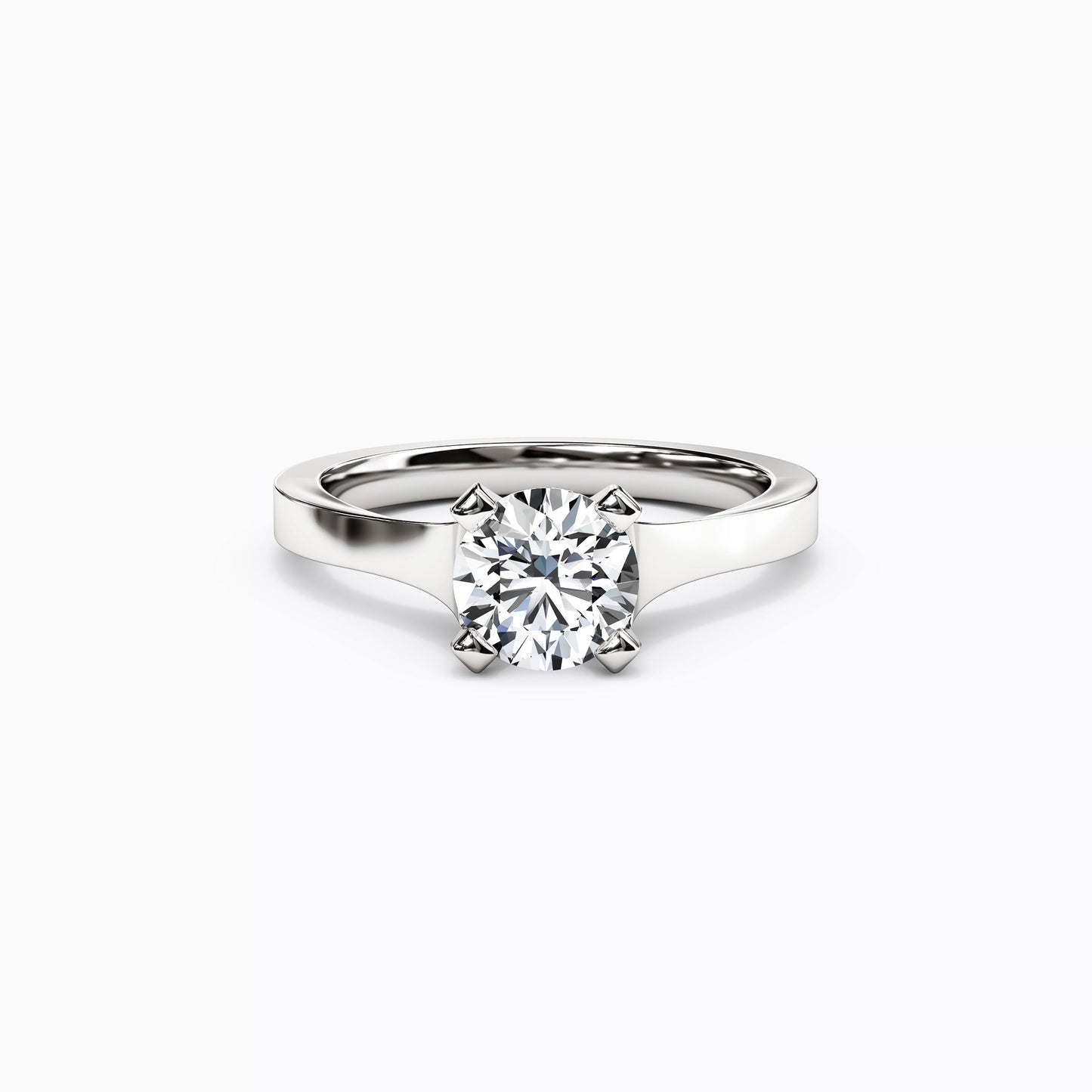 Solitaire Diamond Tapered Engagement ring in 14K Gold
