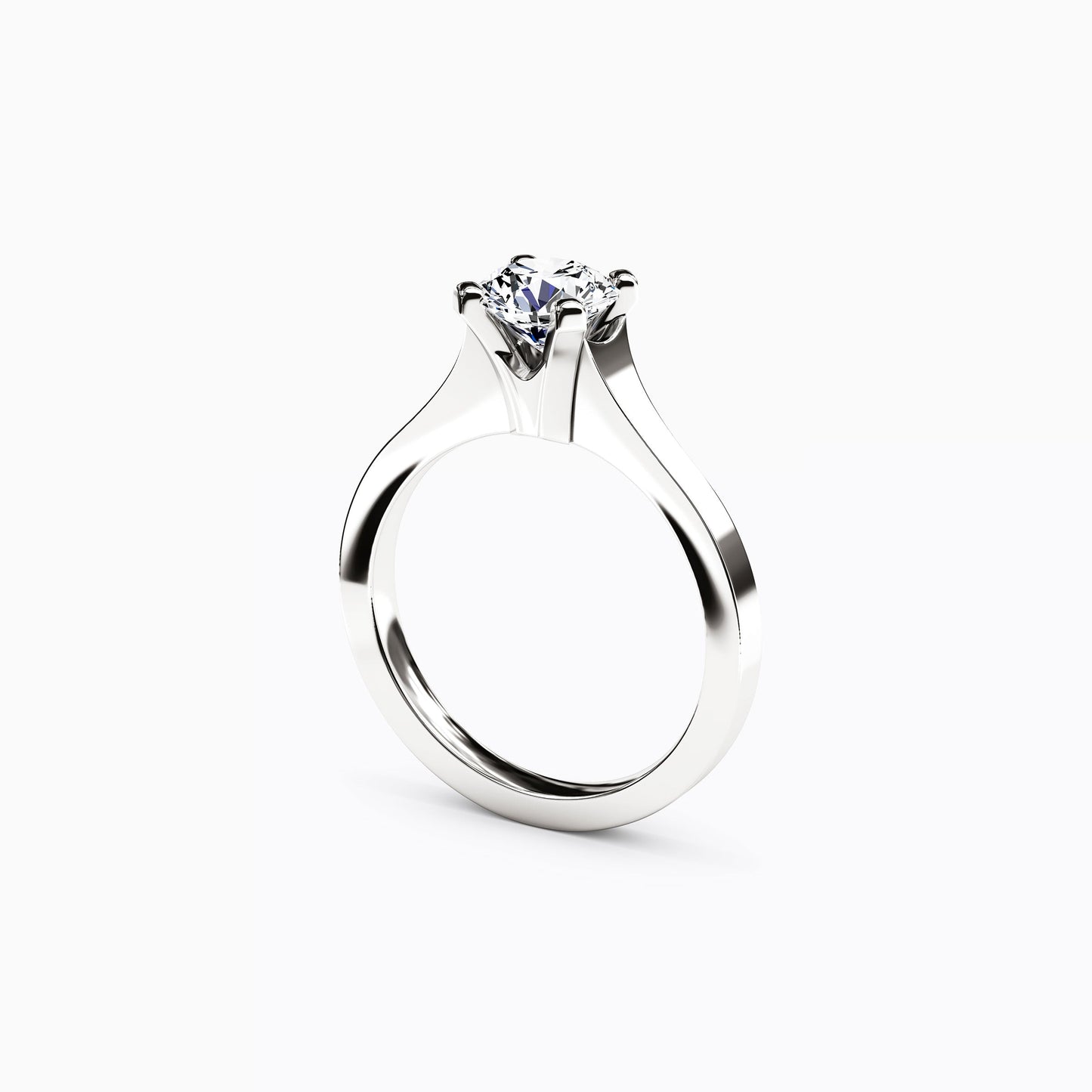 Solitaire Diamond Tapered Engagement ring in 14K Gold