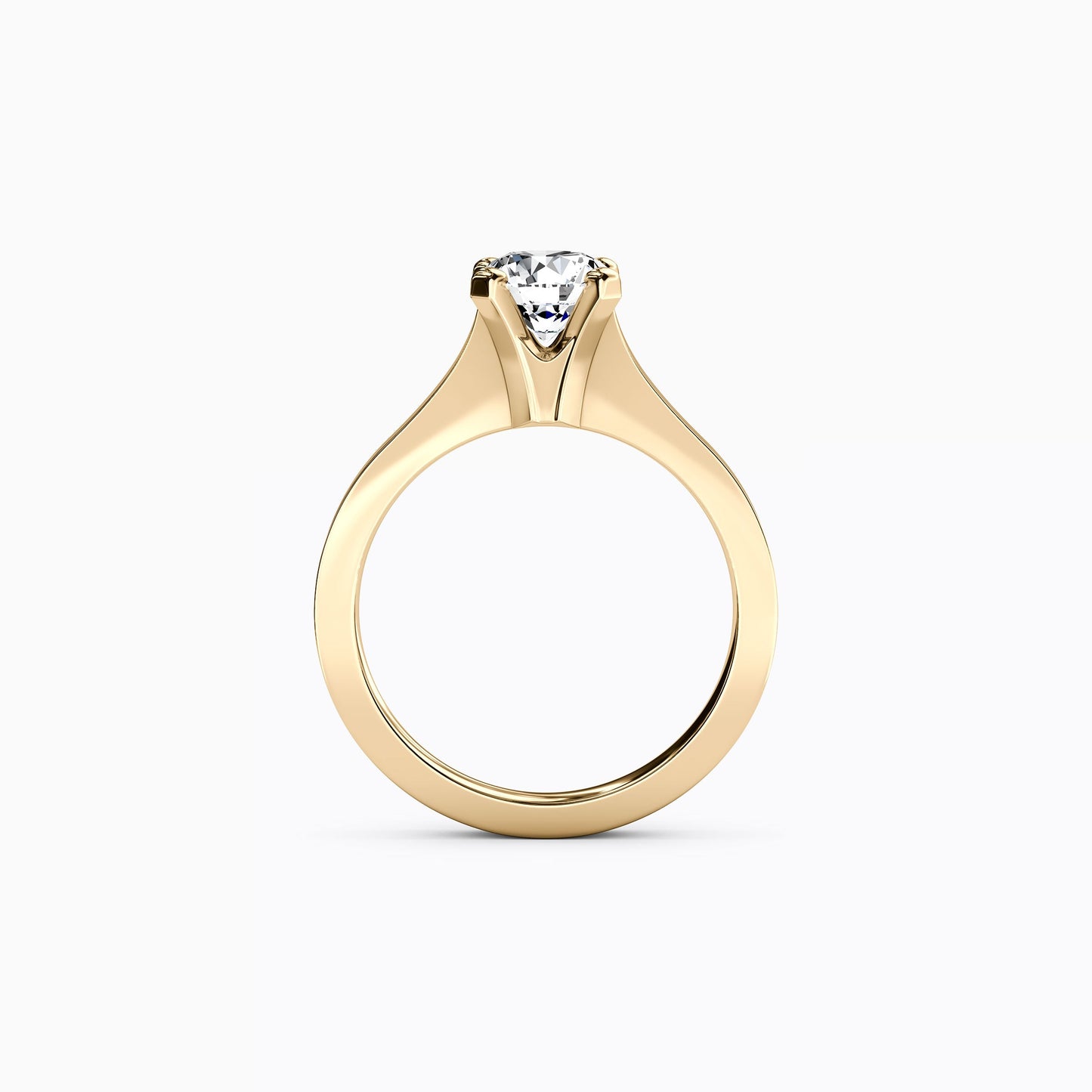 Solitaire Diamond Tapered Engagement ring in 18K Gold