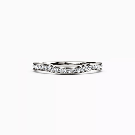 Diamond Contour Floral Detail Wedding Band in 14K Gold