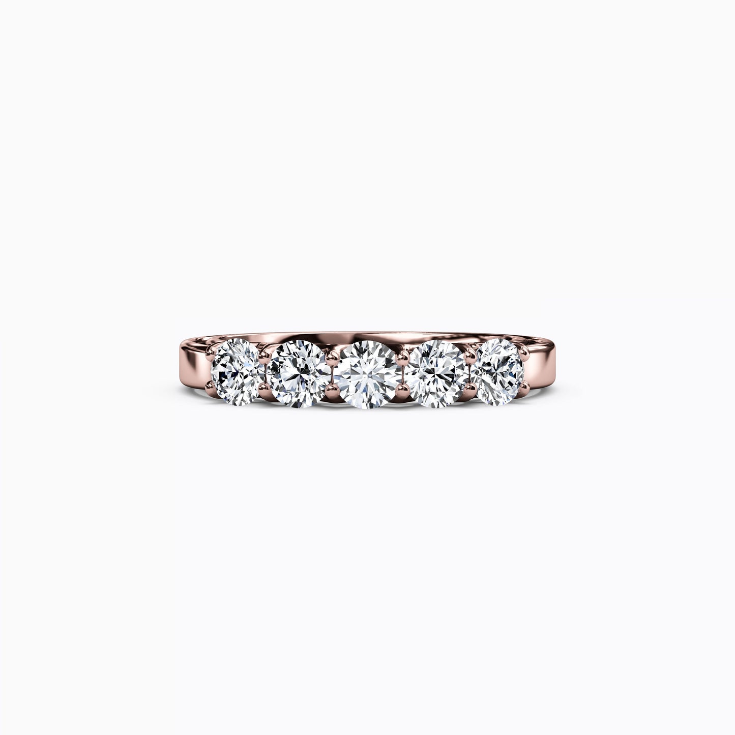 5 Stones Diamond Diana Wedding Band in 14K Gold