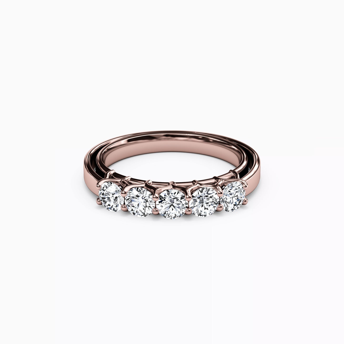 5 Stones Diamond Diana Wedding Band in 14K Gold