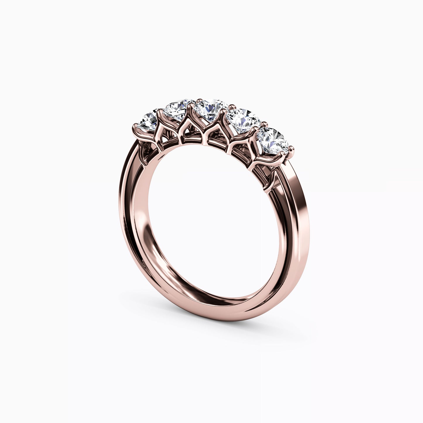 5 Stones Diamond Diana Wedding Band in 14K Gold