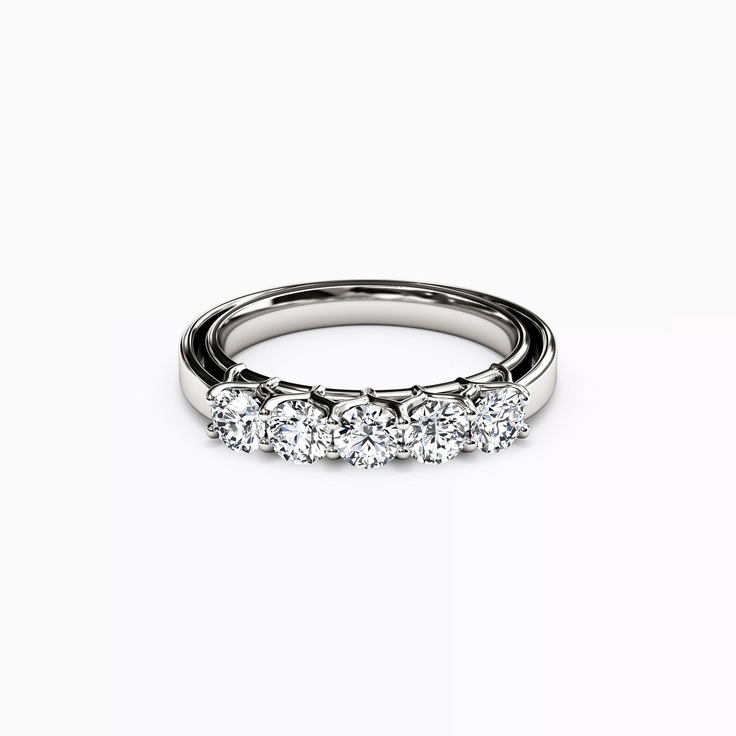 5 Stones Diamond Diana Wedding Band in Platinum