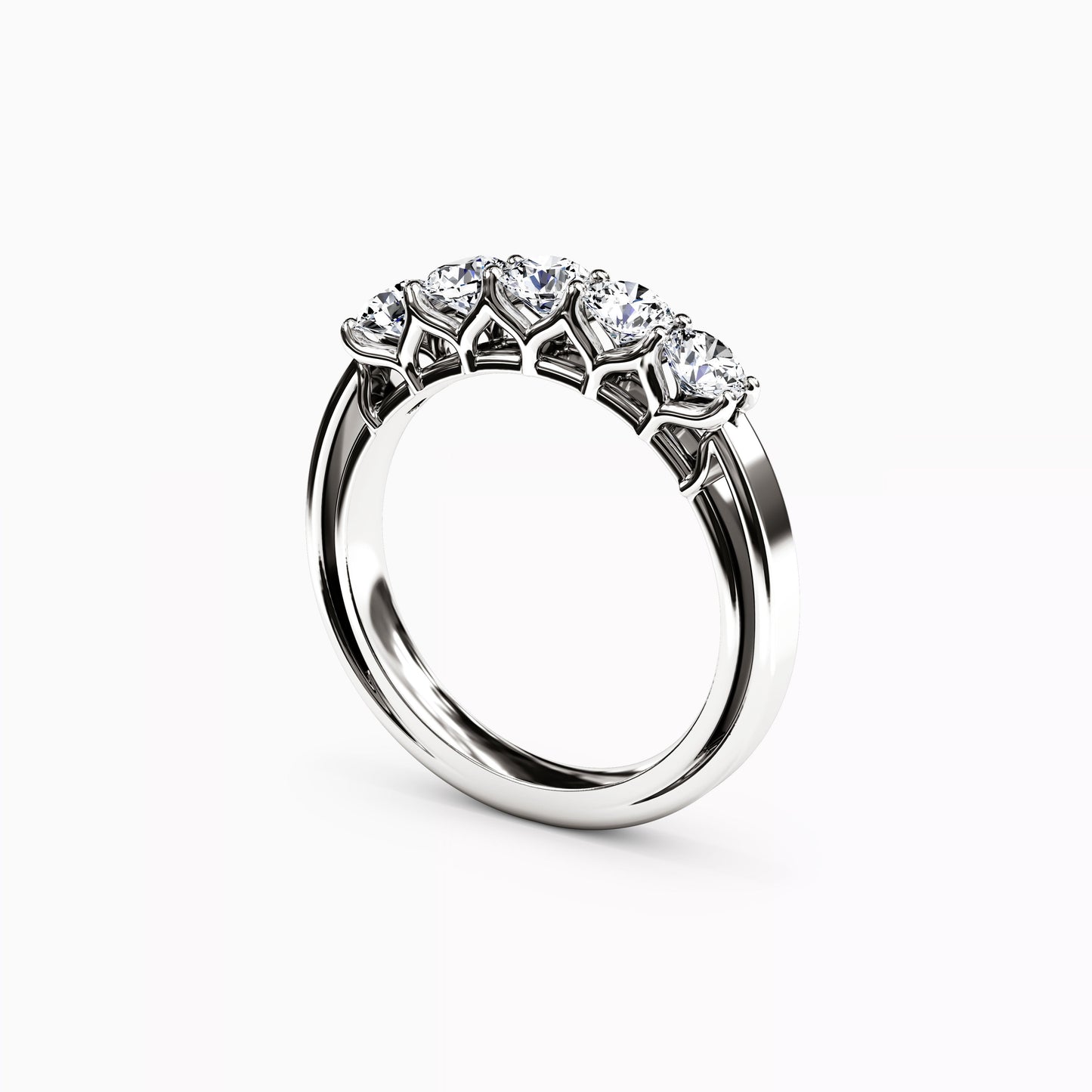5 Stones Diamond Diana Wedding Band in Platinum