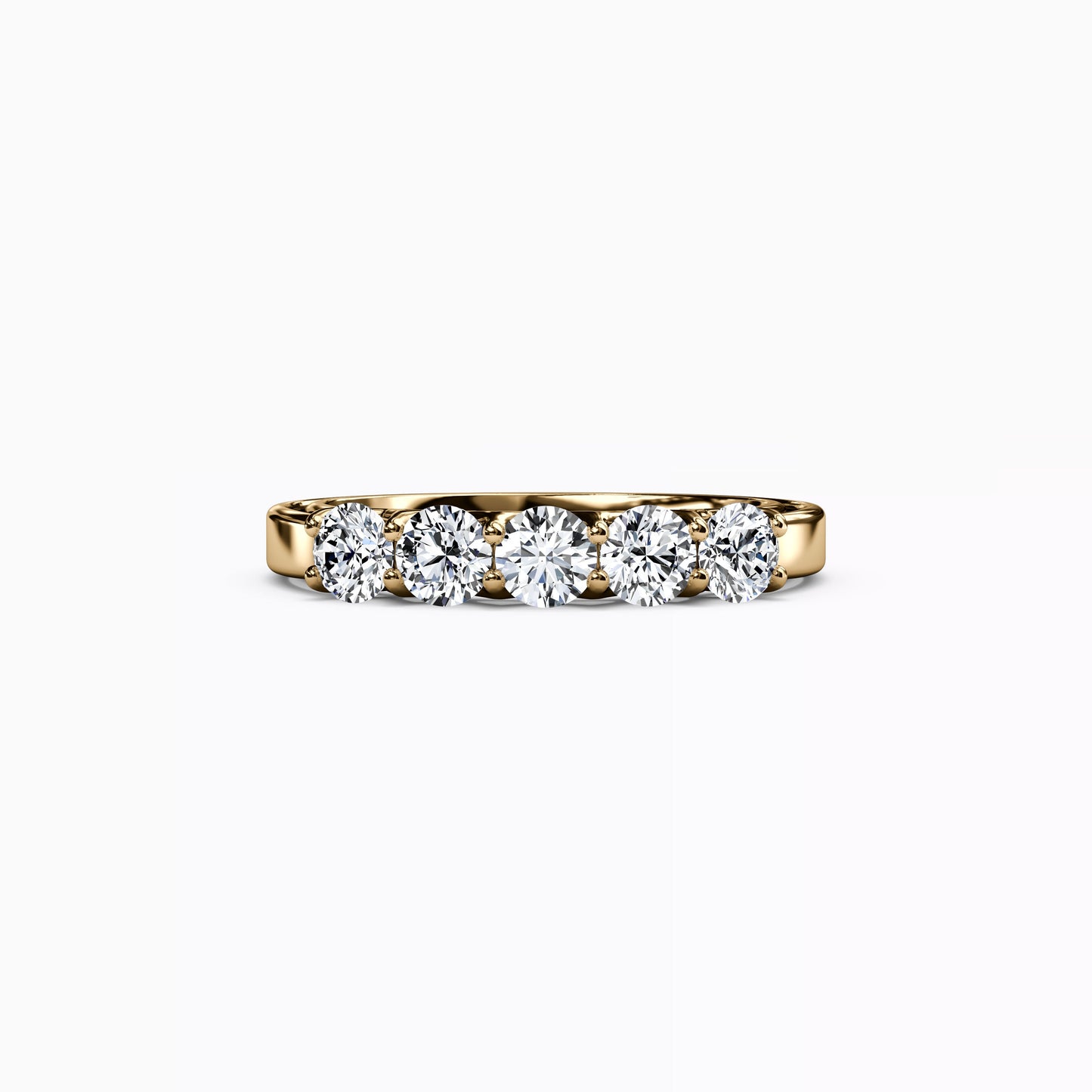 5 Stones Diamond Diana Wedding Band in 14K Gold