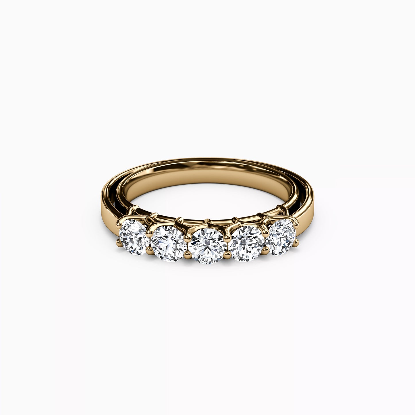 5 Stones Diamond Diana Wedding Band in 14K Gold