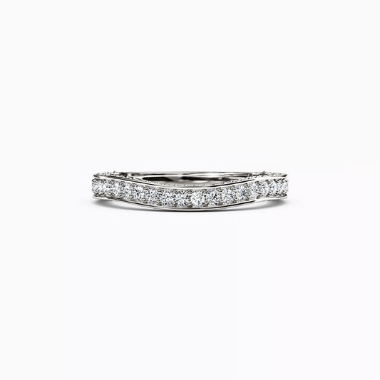 Milgrain European Shank Diamond Wedding Band in 14K Gold