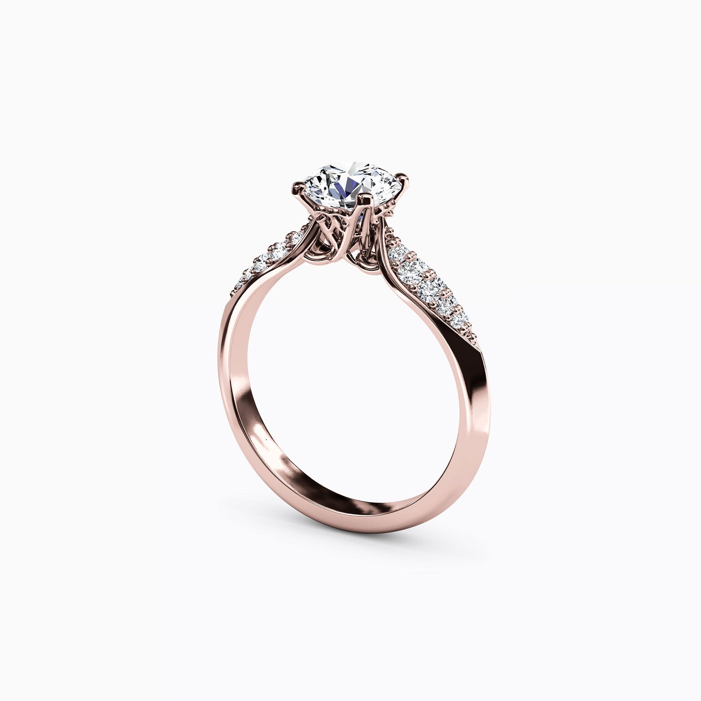 Jubilee Two Diamond Wings Engagement ring in 14K Gold
