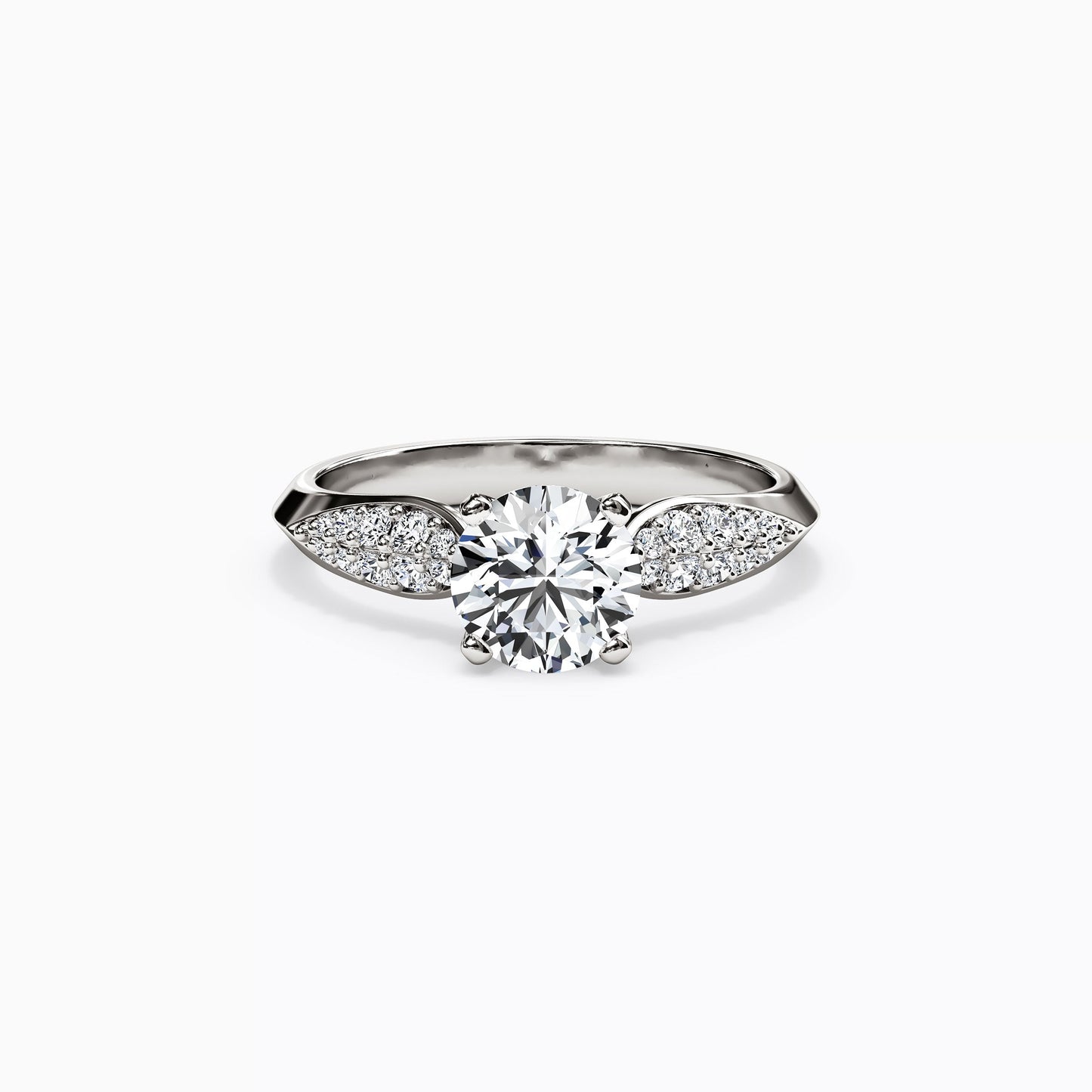 Jubilee Two Diamond Wings Engagement ring in 14K Gold