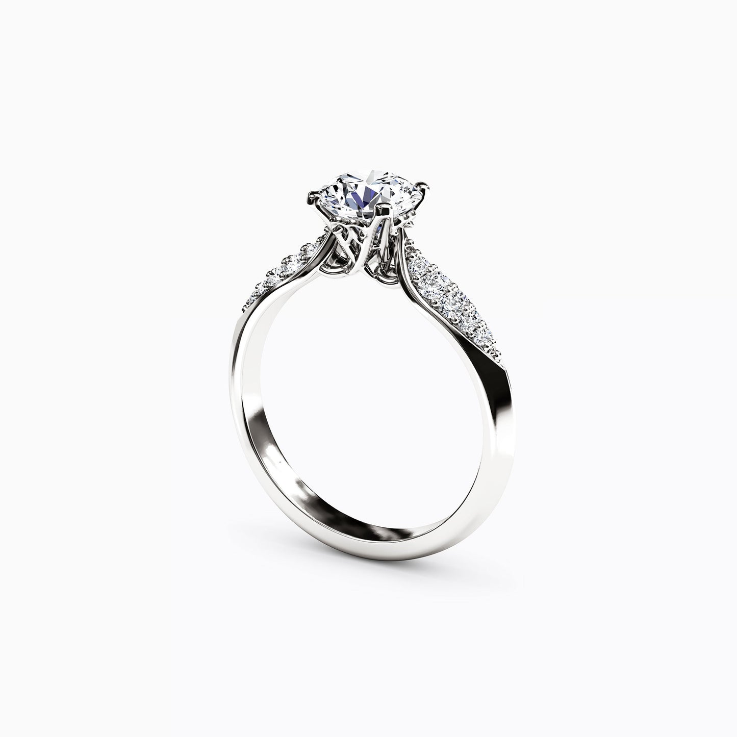 Jubilee Two Diamond Wings Engagement ring in 14K Gold