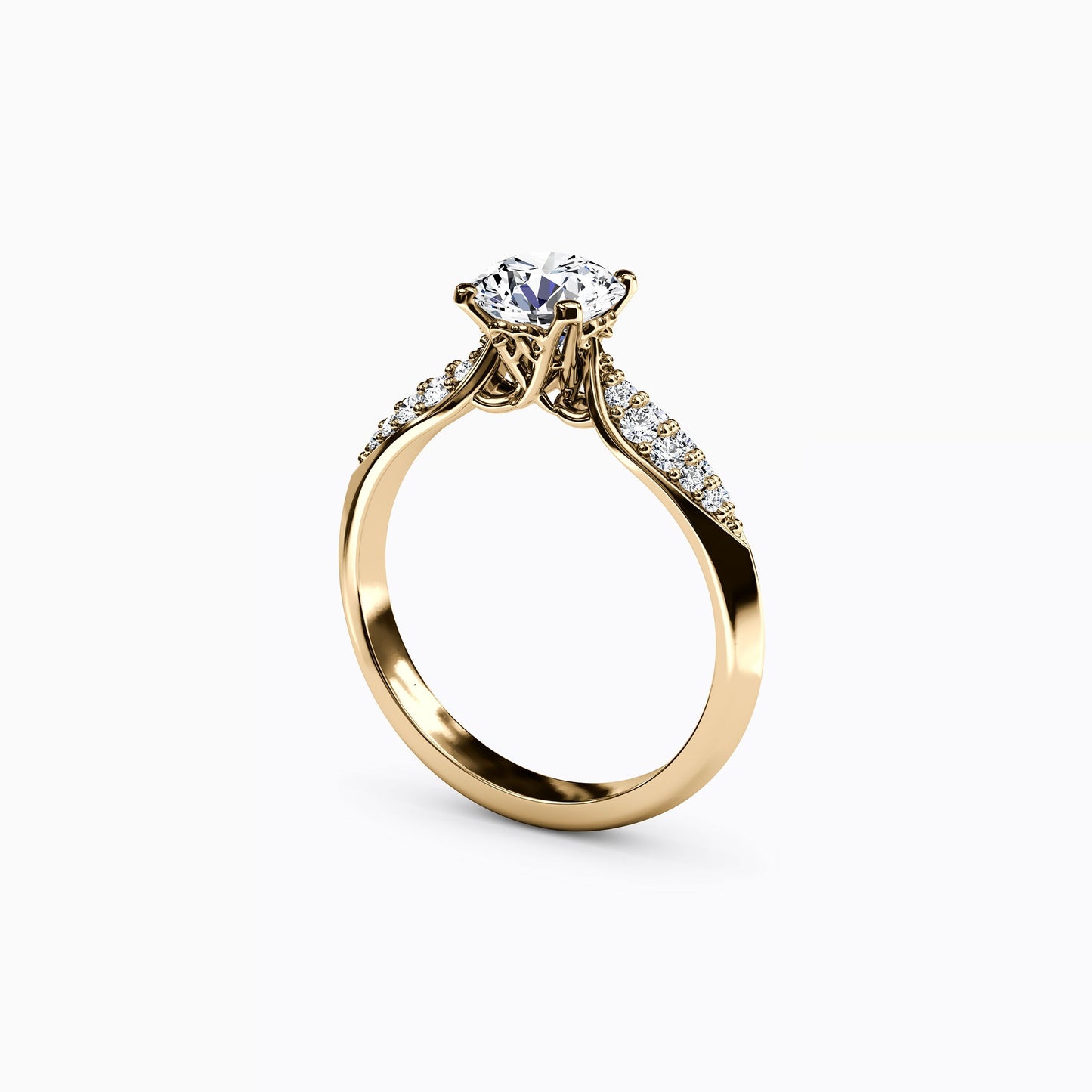 Jubilee Two Diamond Wings Engagement ring in 14K Gold