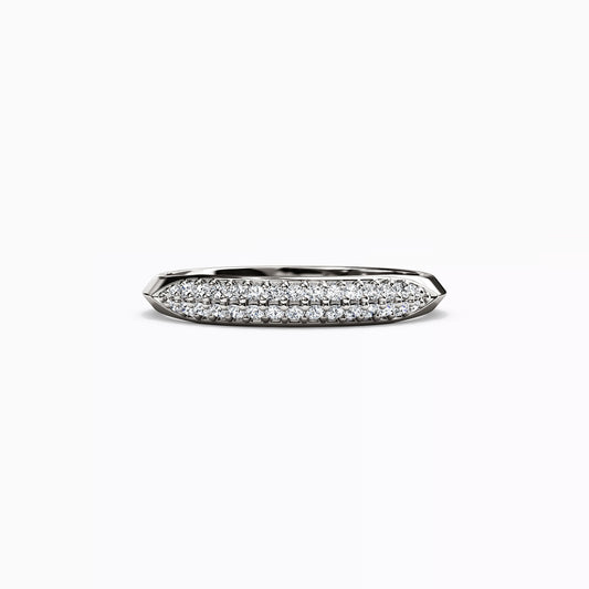 Double Row Diamond Wedding Band in 14K Gold