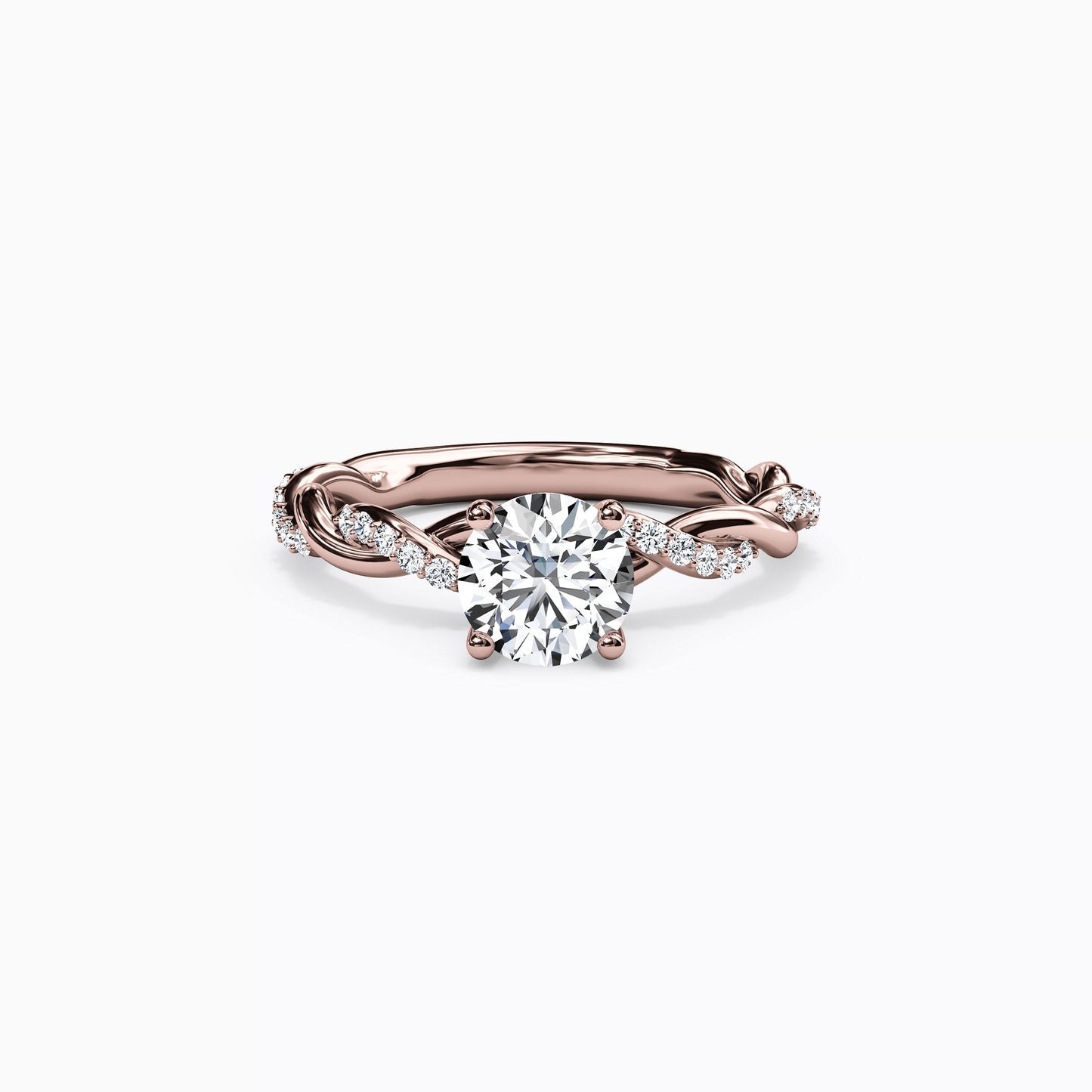 Midnight Sparkle Florentine Twist Engagement Ring in 18K Gold