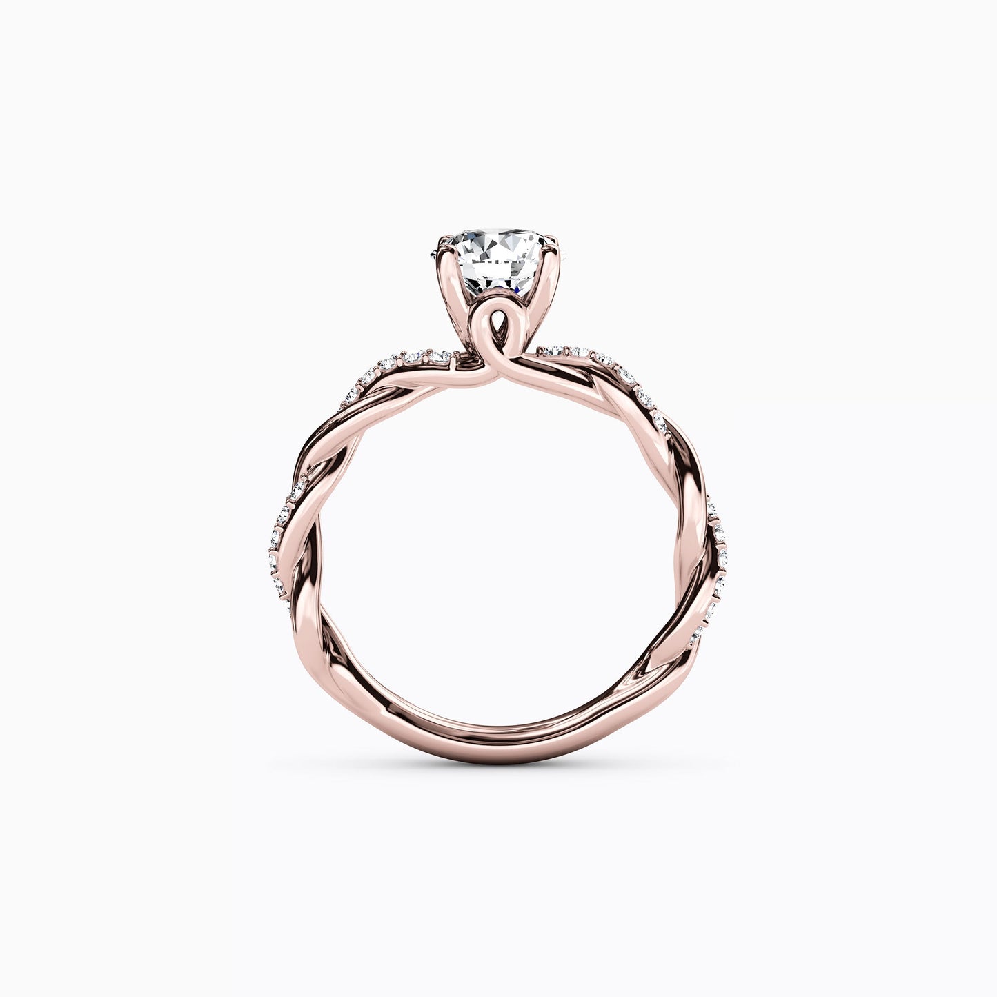 Midnight Sparkle Florentine Twist Engagement Ring in 18K Gold