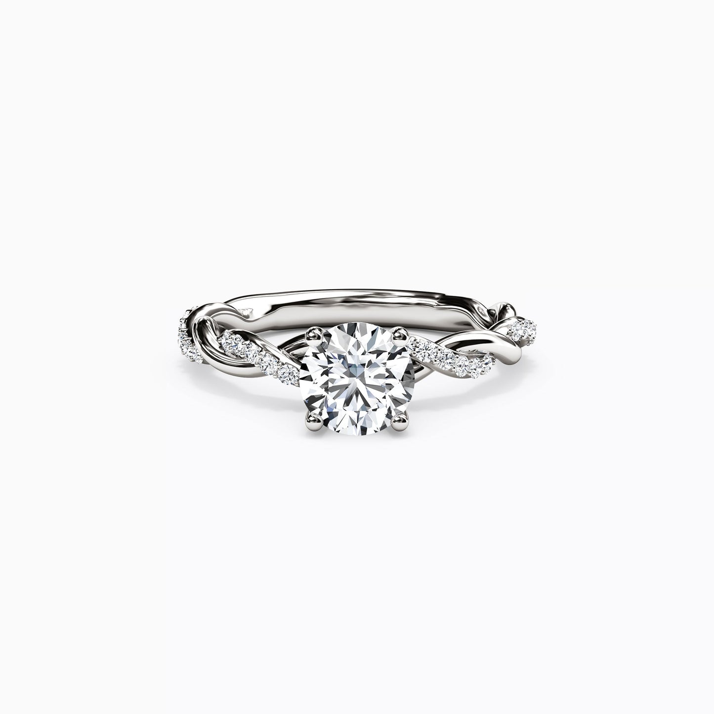 Midnight Sparkle Florentine Twist Engagement Ring in 18K Gold