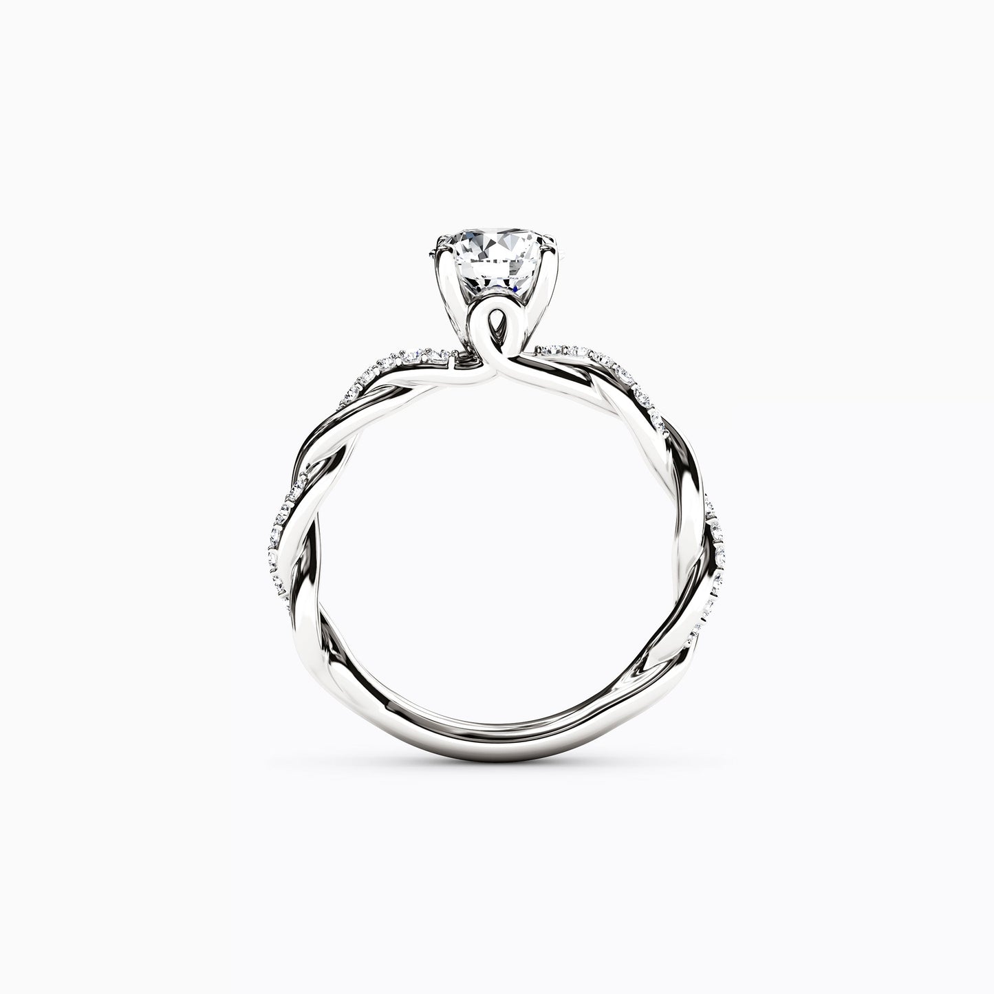 Midnight Sparkle Florentine Twist Engagement Ring in 18K Gold