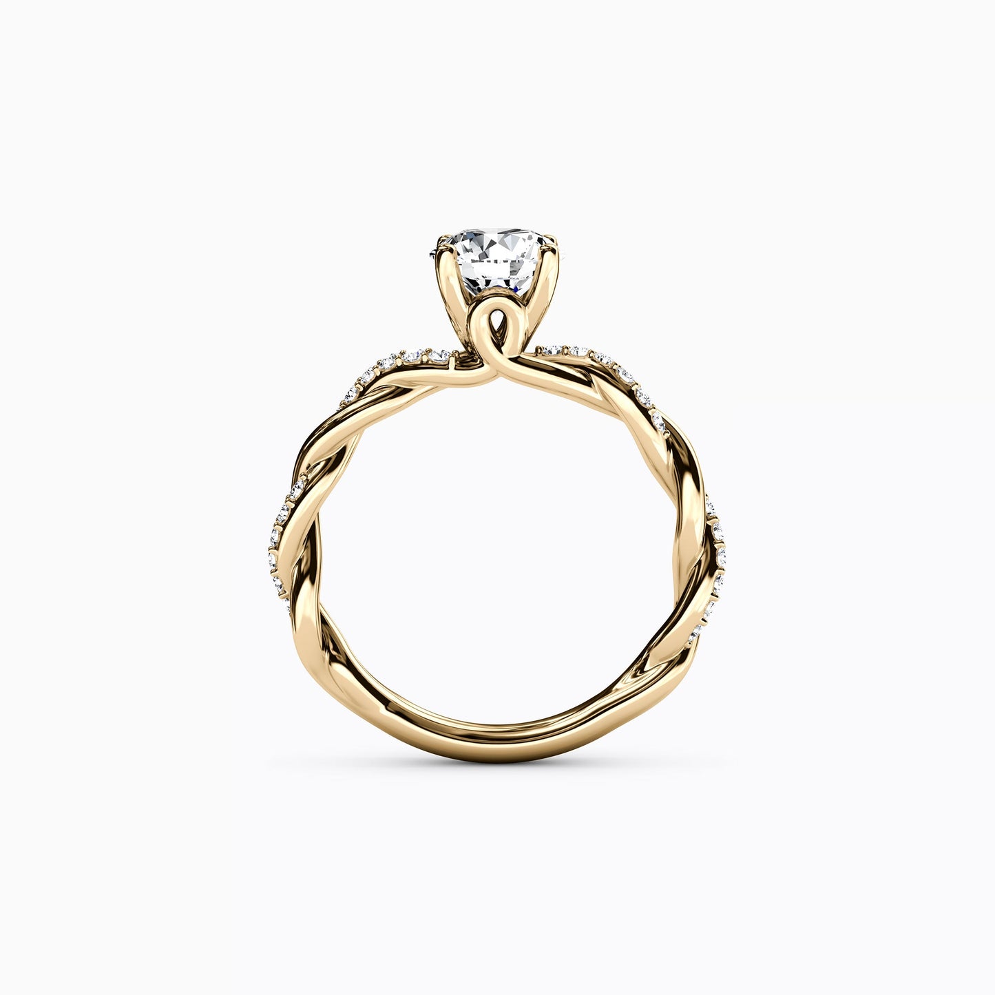 Midnight Sparkle Florentine Twist Engagement Ring in 18K Gold
