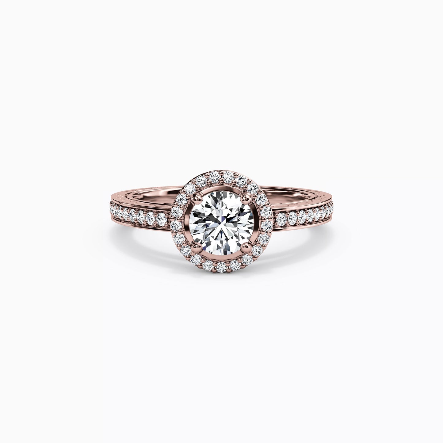 Halo Pavé Engagement Ring in 14K Gold