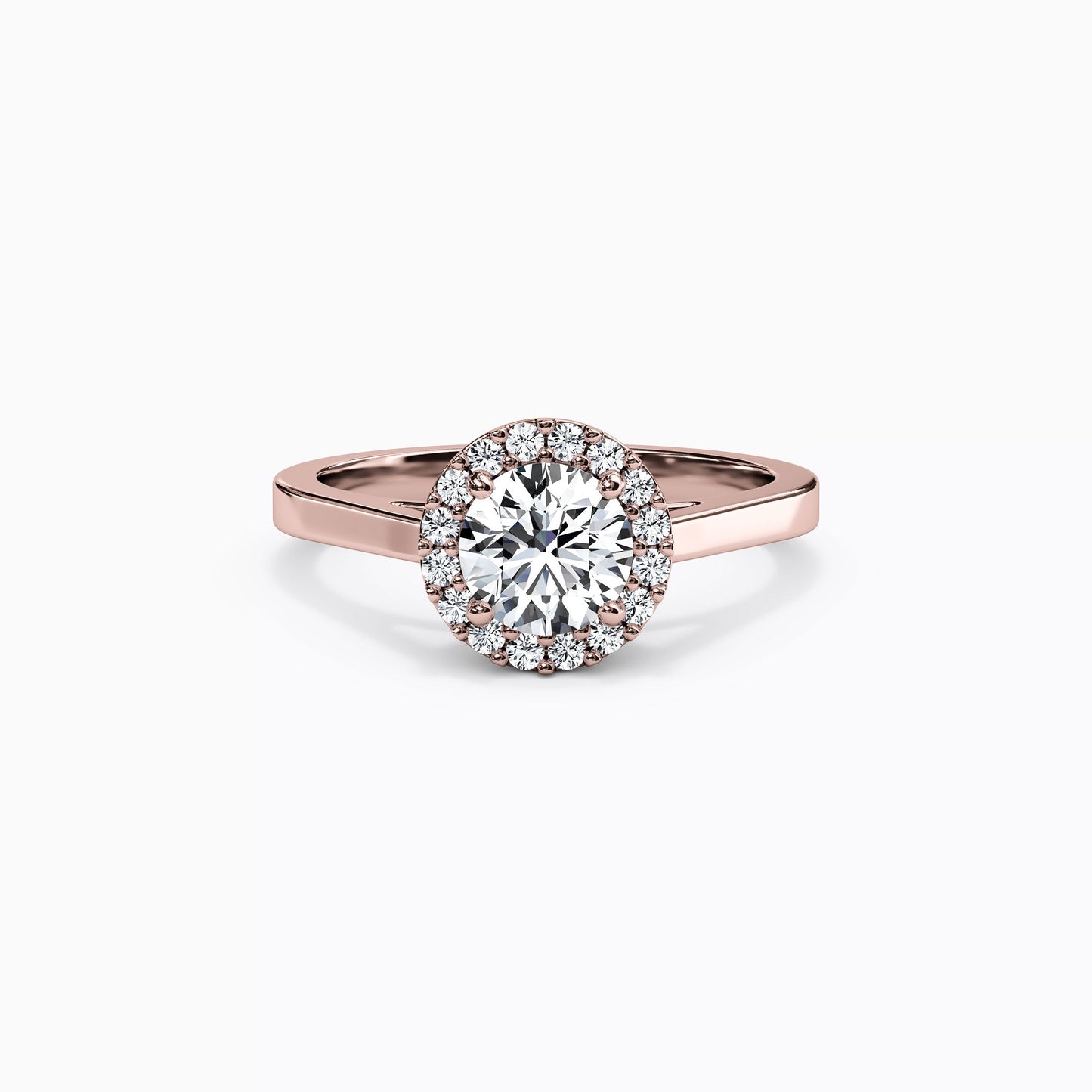 Halo Pierced Gallery Engagement Ring in 18K Gold