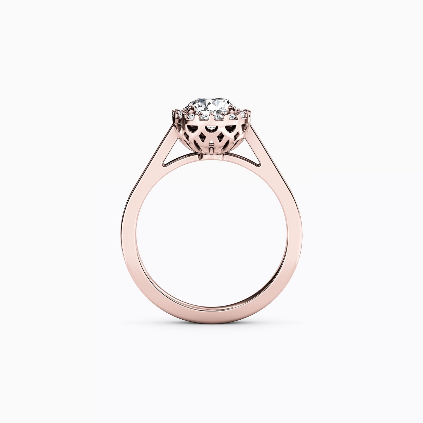 Halo Pierced Gallery Engagement Ring in 14K Gold