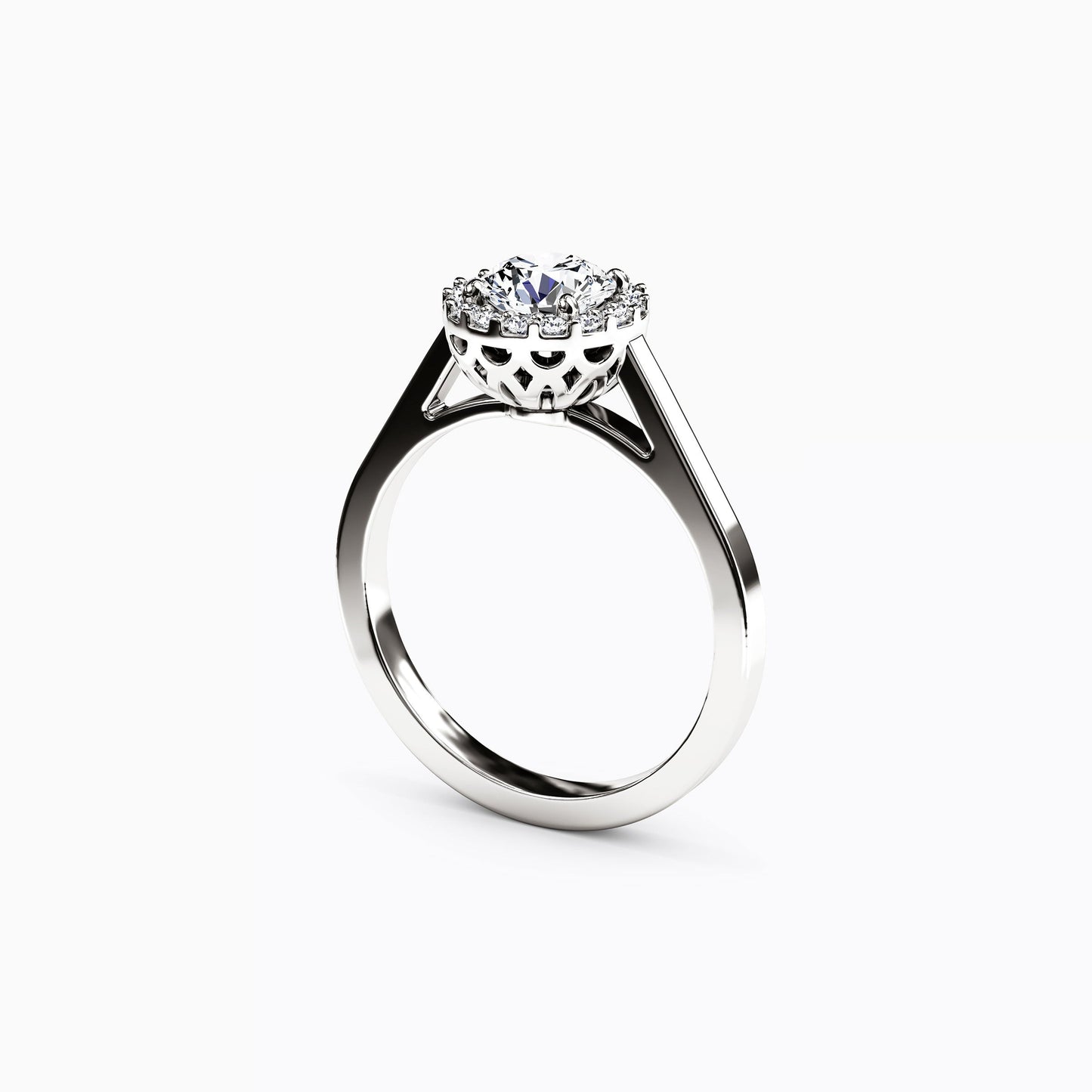 Halo Pierced Gallery Engagement Ring in 14K Gold