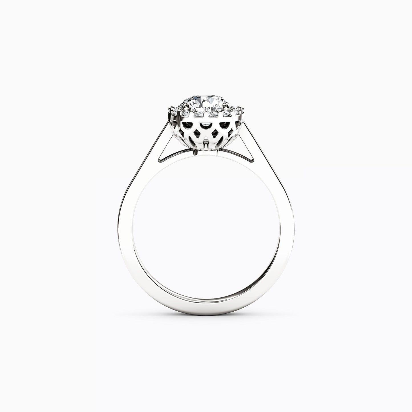 Halo Pierced Gallery Engagement Ring in 14K Gold