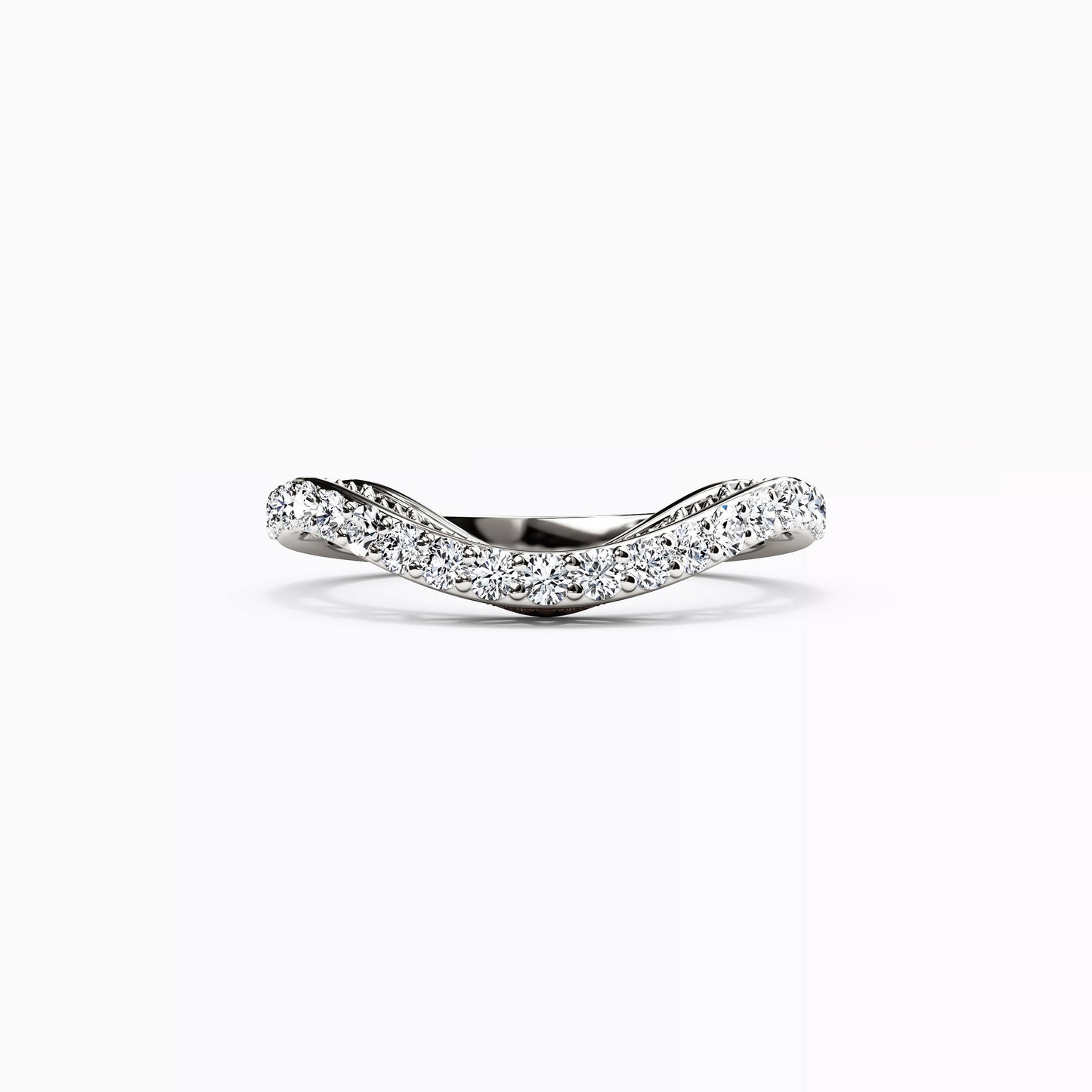 Diamond Two-Tone Contour Wedding Band in 14K Gold