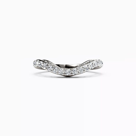 Diamond Two-Tone Contour Wedding Band in 14K Gold