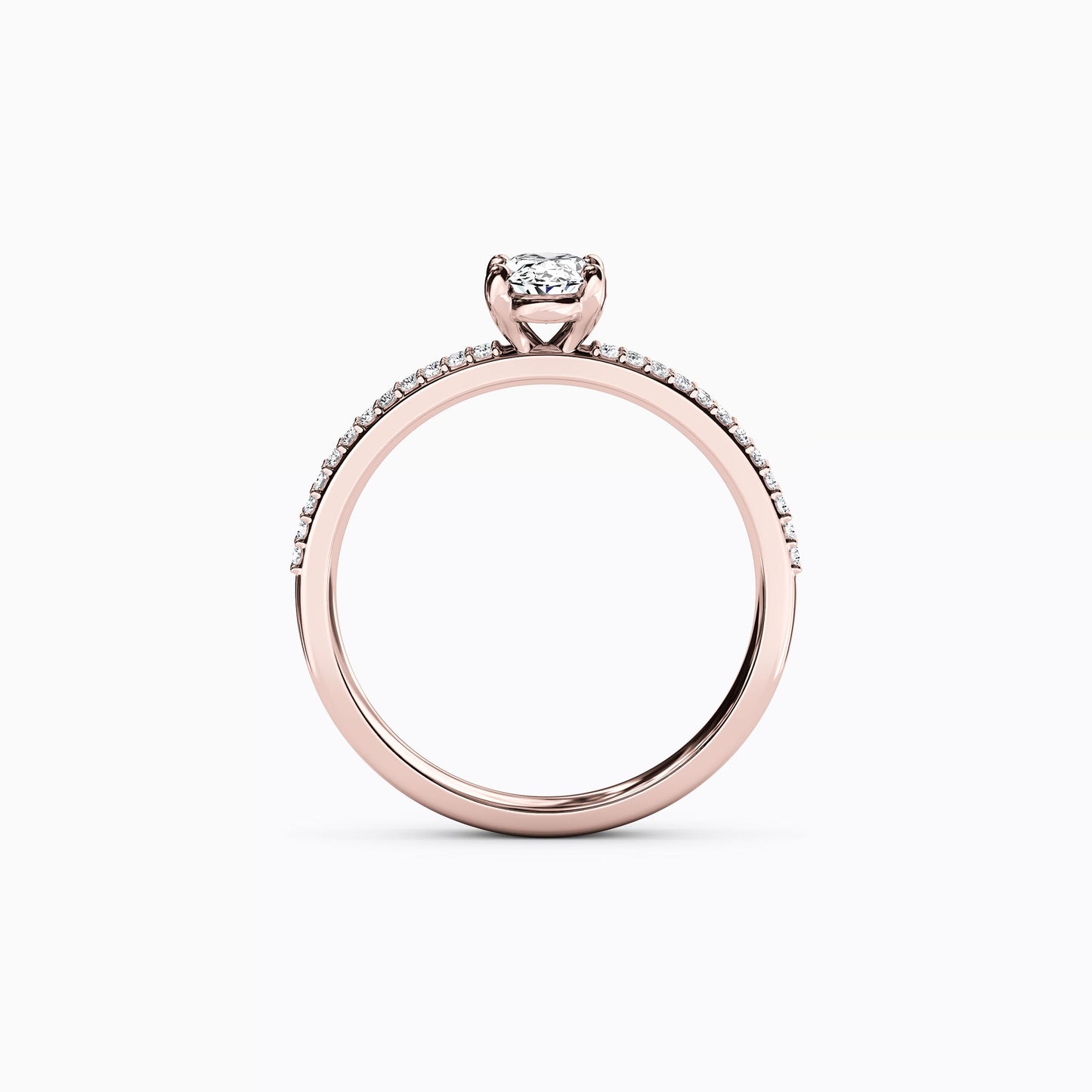Midnight Sparkle Oval Double Row Engagement Ring in 14K Gold