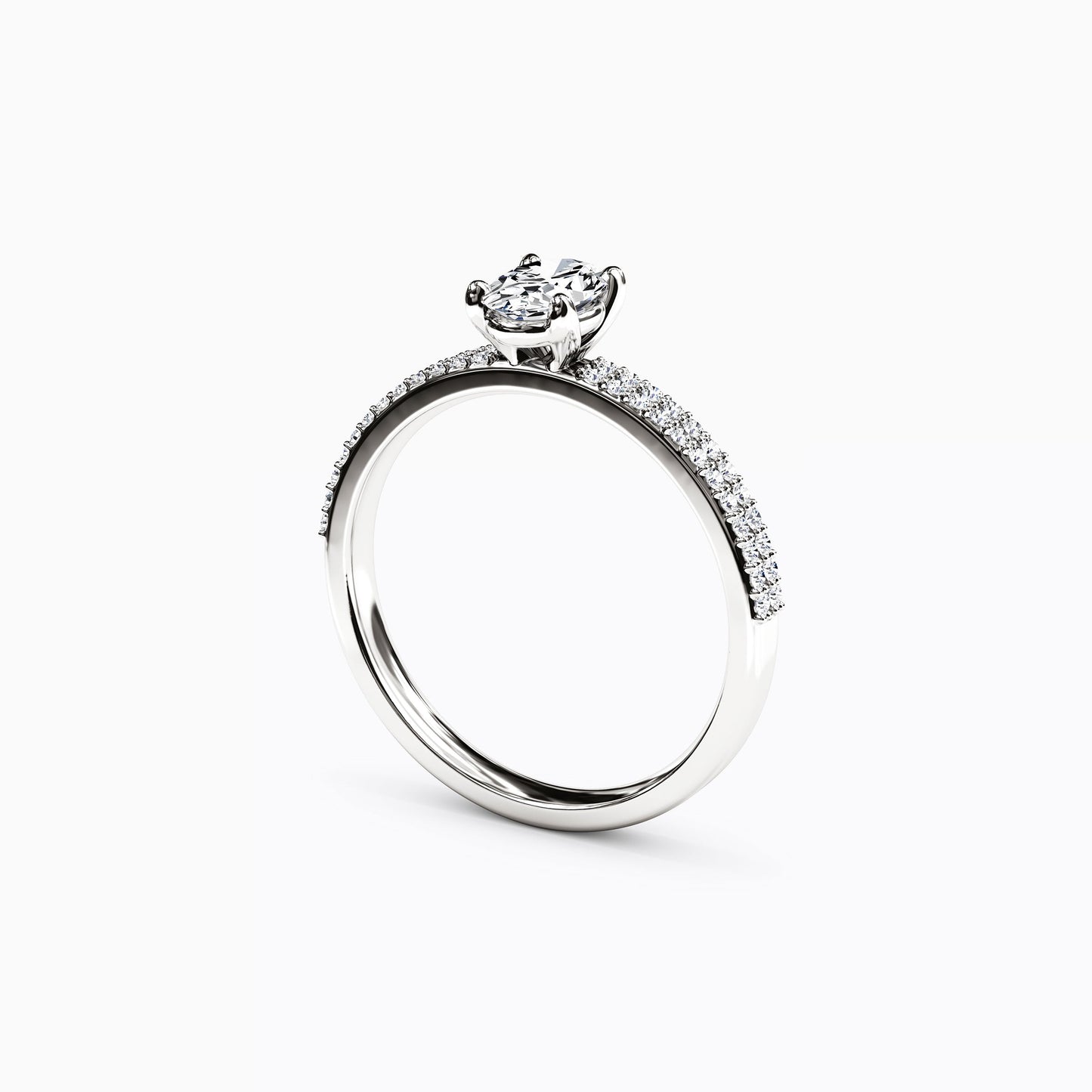 Midnight Sparkle Oval Double Row Engagement Ring in 14K Gold