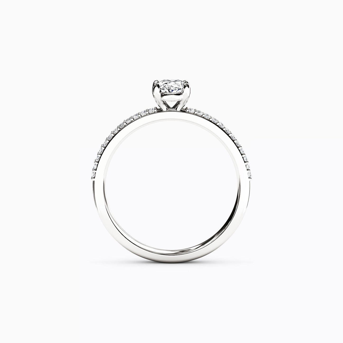 Midnight Sparkle Oval Double Row Engagement Ring in 14K Gold