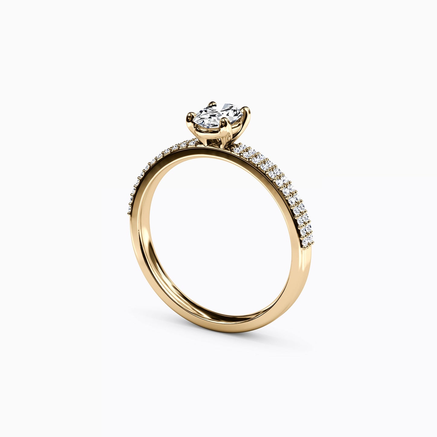 Midnight Sparkle Oval Double Row Engagement Ring in 14K Gold