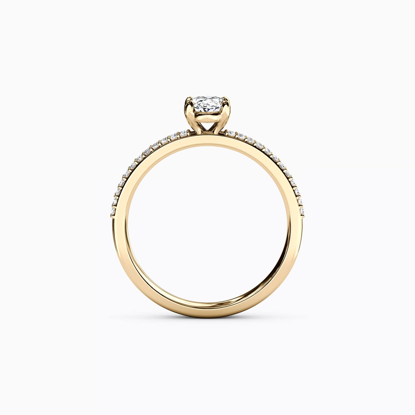 Midnight Sparkle Oval Double Row Engagement Ring in 14K Gold