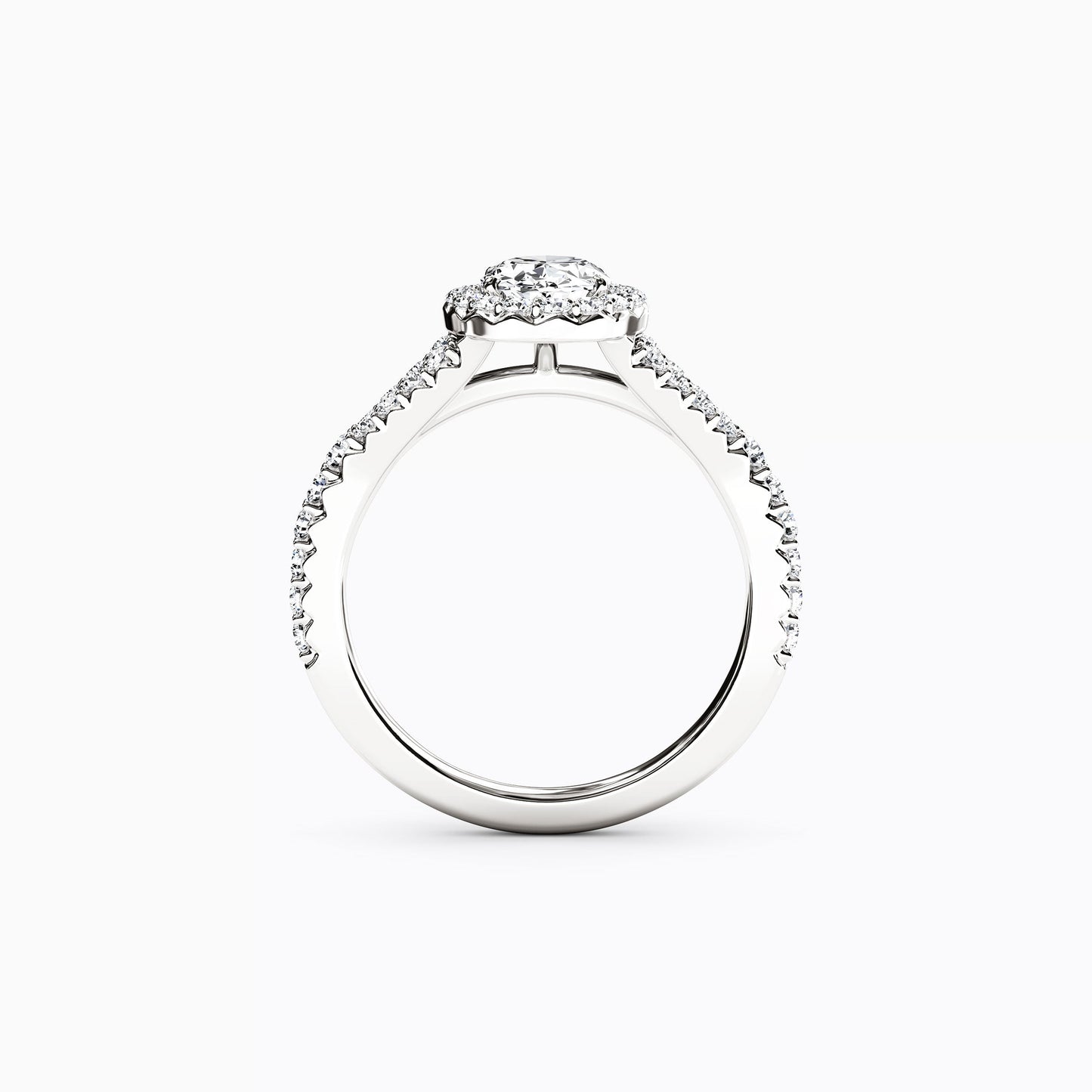 Halo Oval Engagement Ring in Platinum