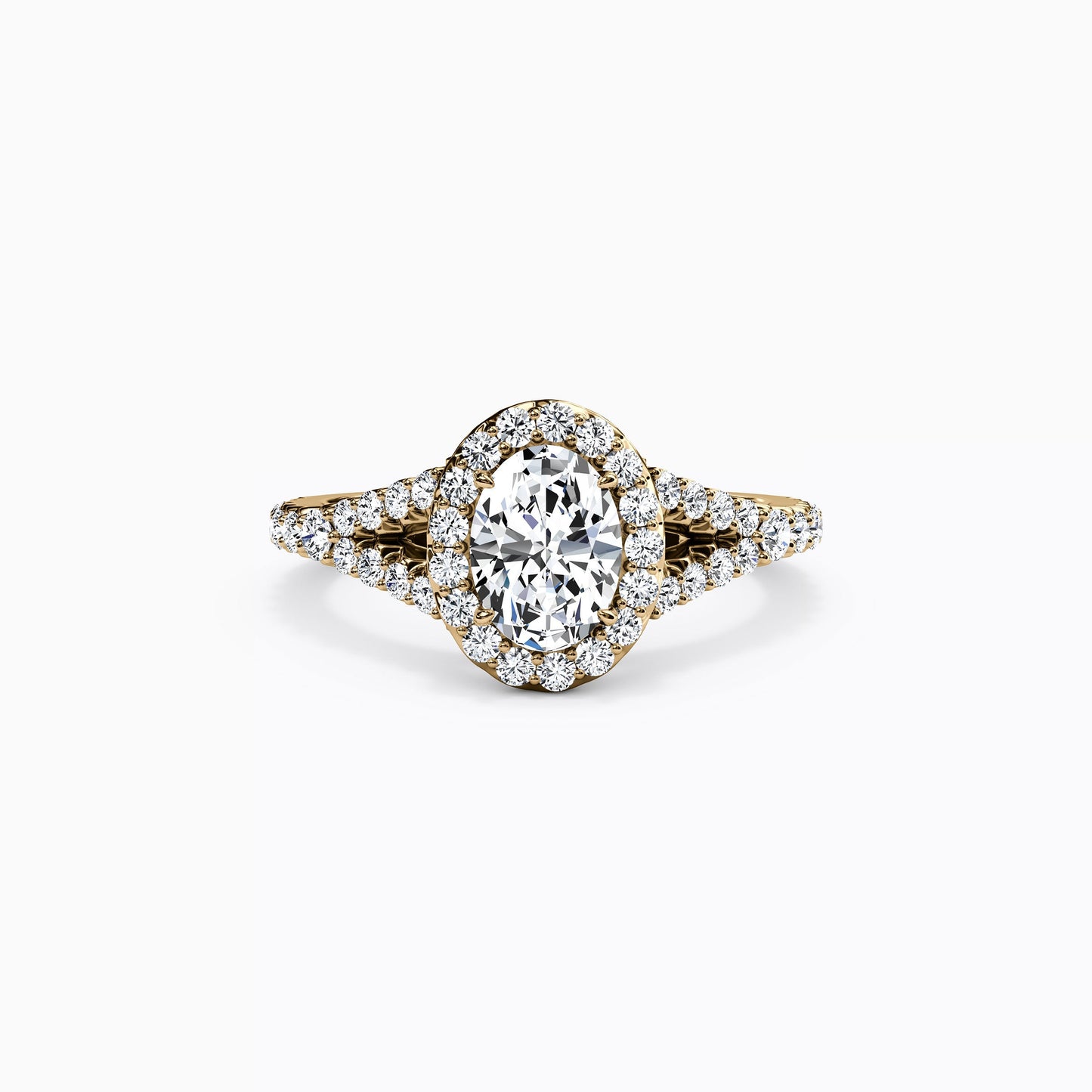 Halo Oval Engagement Ring in 14K Gold