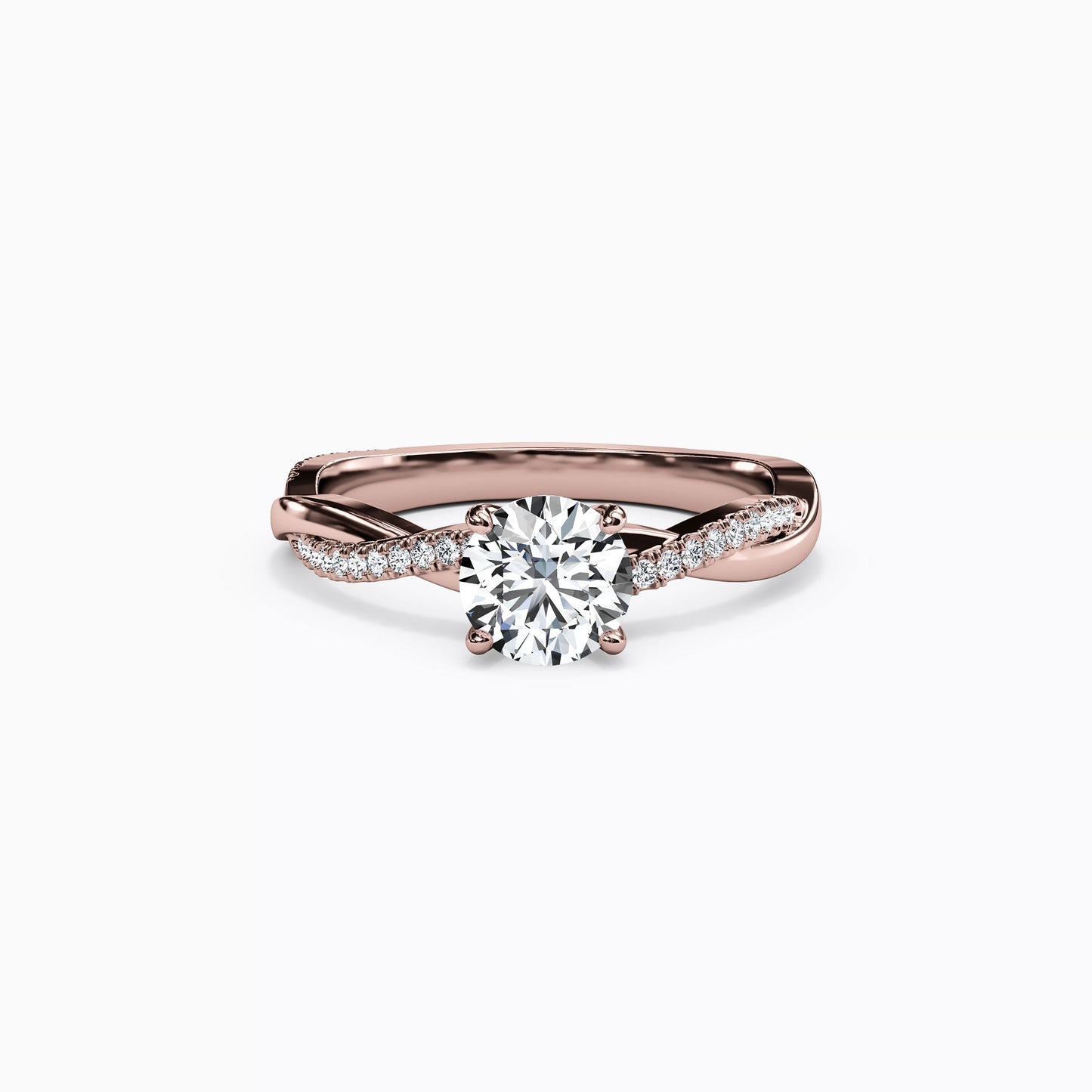 Midnight Sparkle Intertwined Prong Set Engagement Ring in 14K Gold