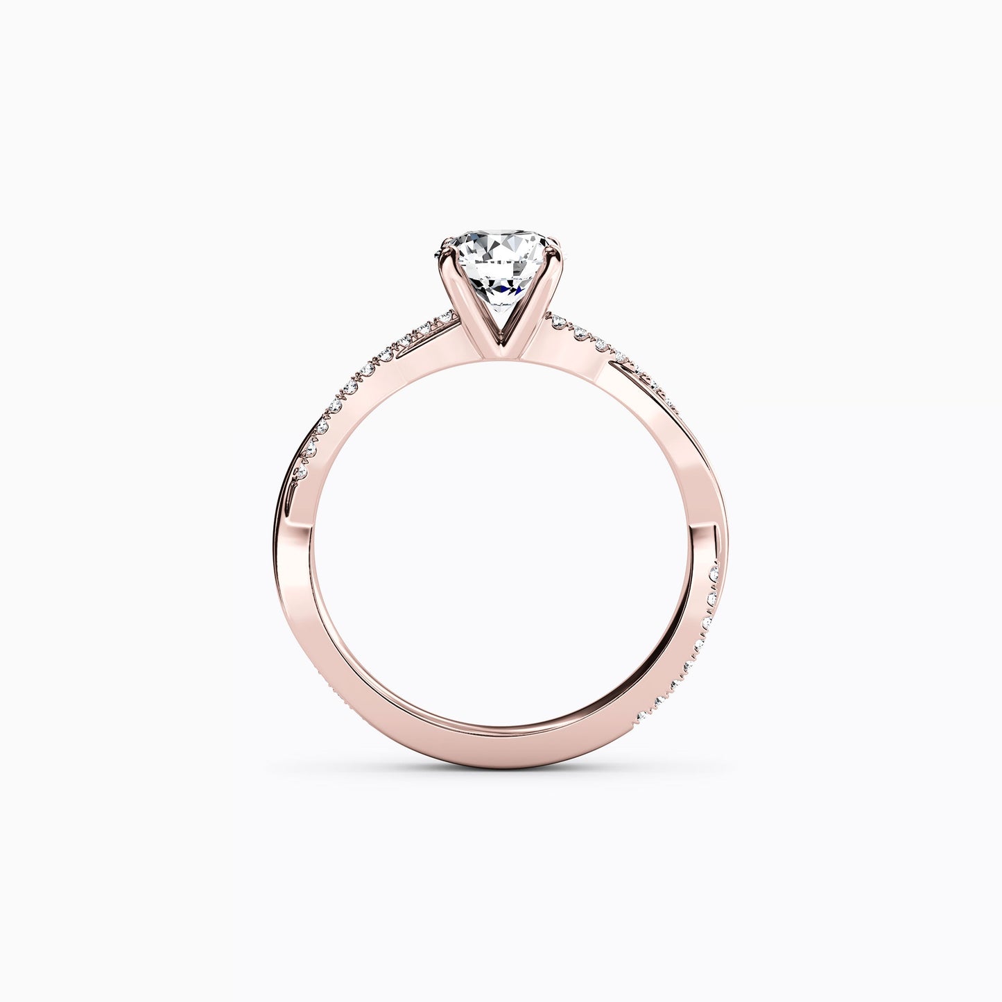 Midnight Sparkle Intertwined Prong Set Engagement Ring in 14K Gold