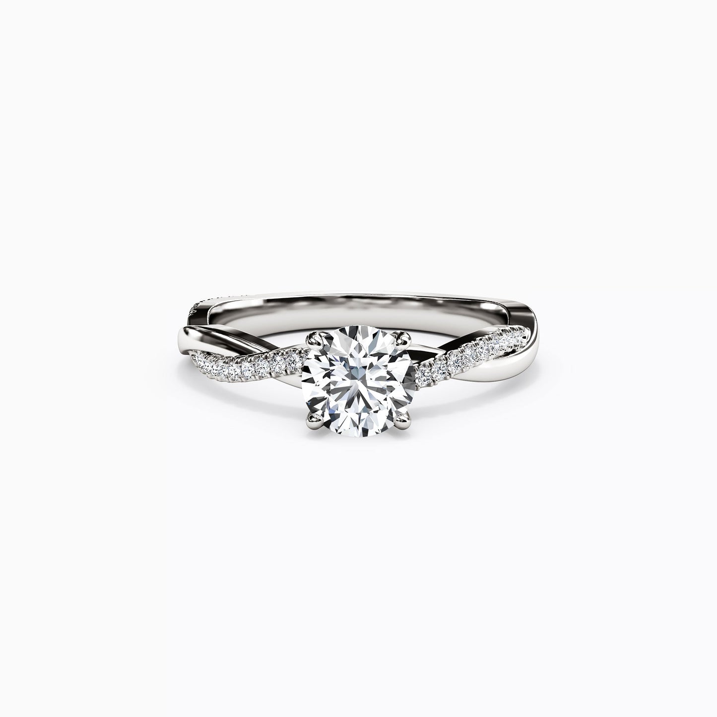Midnight Sparkle Intertwined Prong Set Engagement Ring in 14K Gold